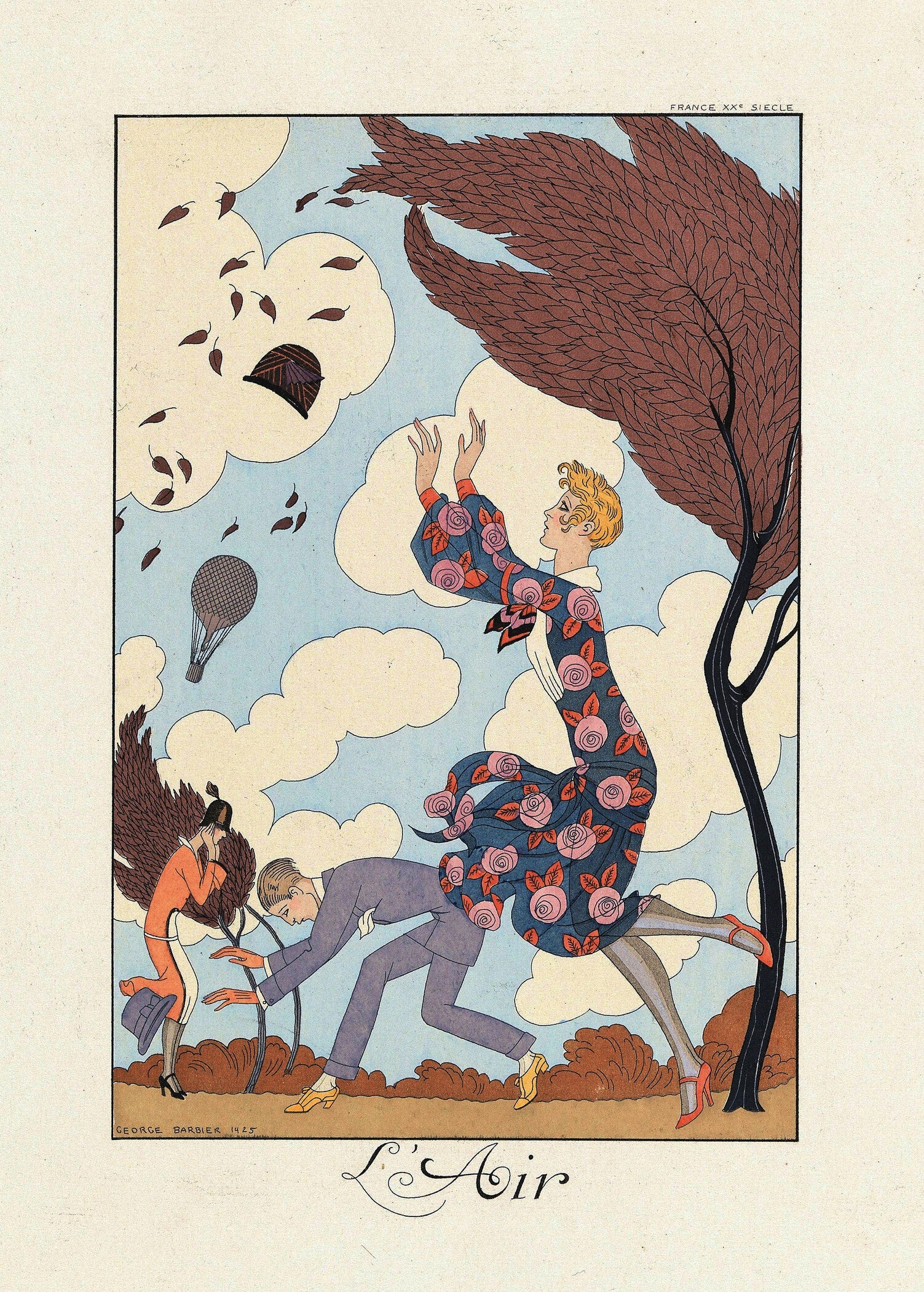 George Barbier — L'Air | Art Nouveau Fashion Illustration Print - 9ArtPrints