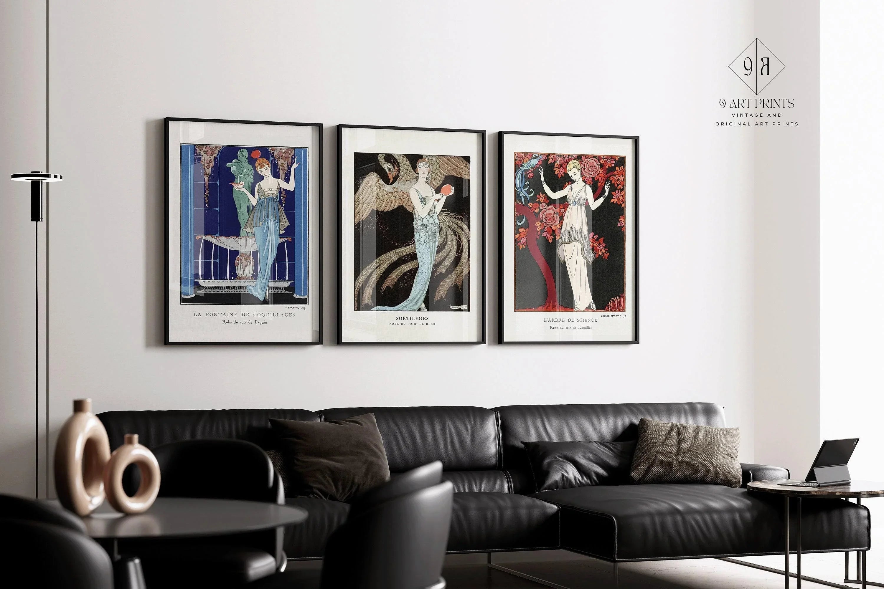George Barbier STATEMENT TRIO | Famous Fashion Illustration Art Prints Nouveau available framed - 9ArtPrints