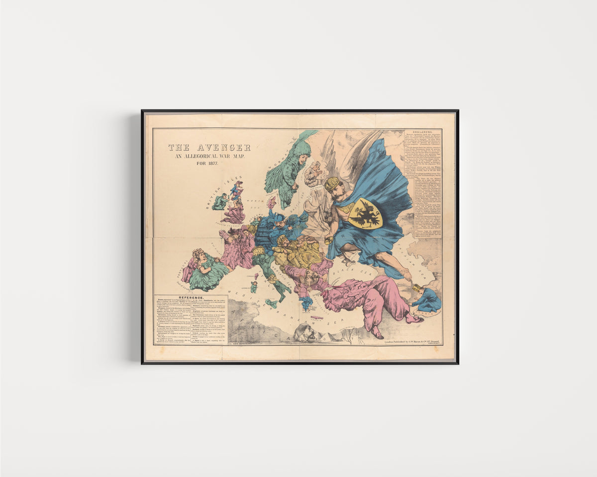 George Washington Bacon — The Avenger: An Allegorical War Map for 1877 | Satirical Map Print