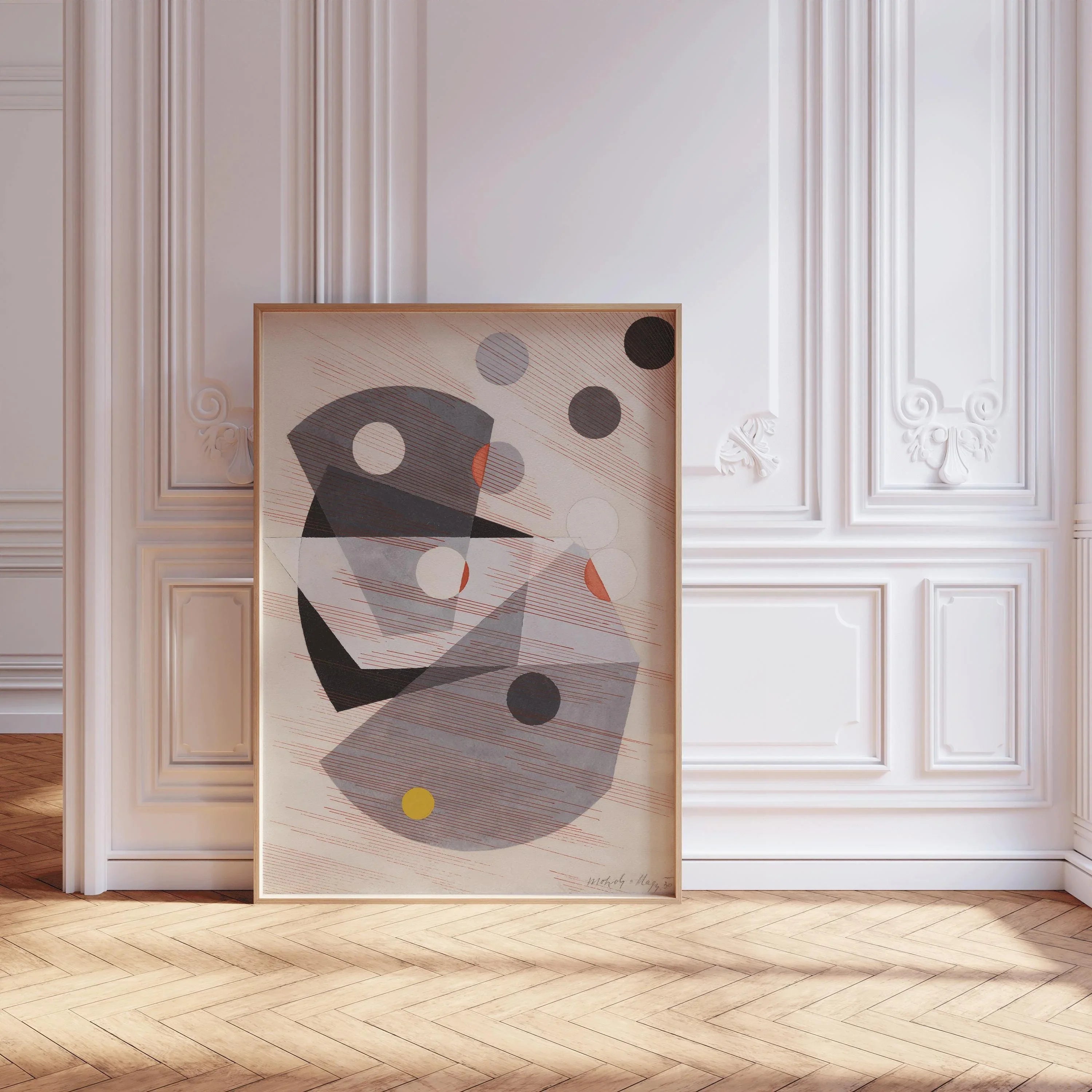 Grey Overlappings - László Moholy - Nagy Art PRINT | Vintage Bauhaus Poster Mid - Century Modern Art Print