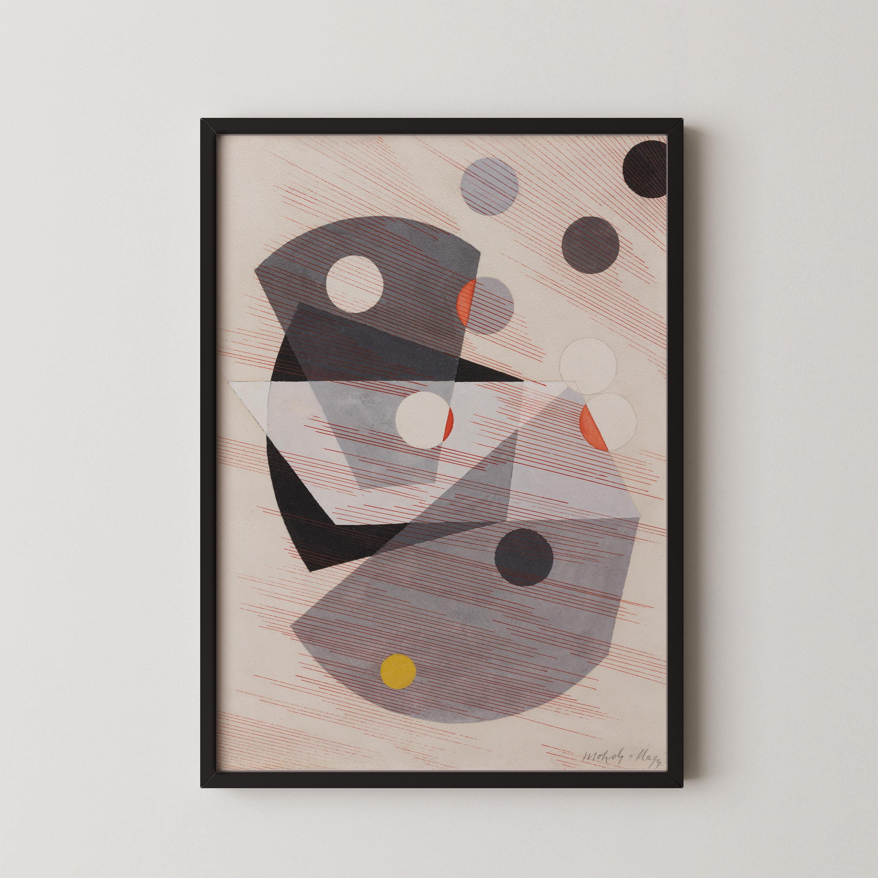 Grey Overlappings - László Moholy - Nagy Art PRINT | Vintage Bauhaus Poster Mid - Century Modern Art Print