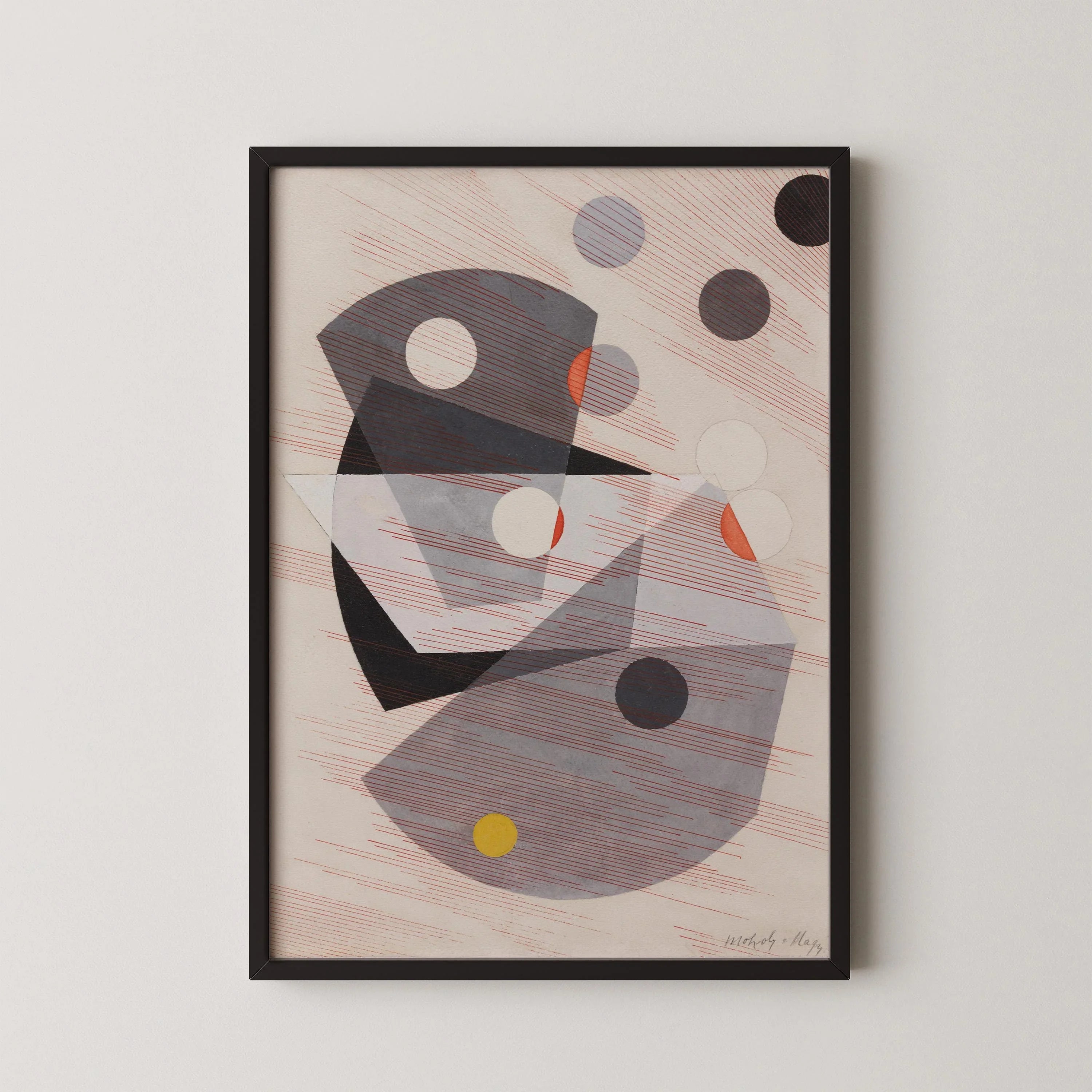 Grey Overlappings - László Moholy - Nagy Art PRINT | Vintage Bauhaus Poster Mid - Century Modern Art Print