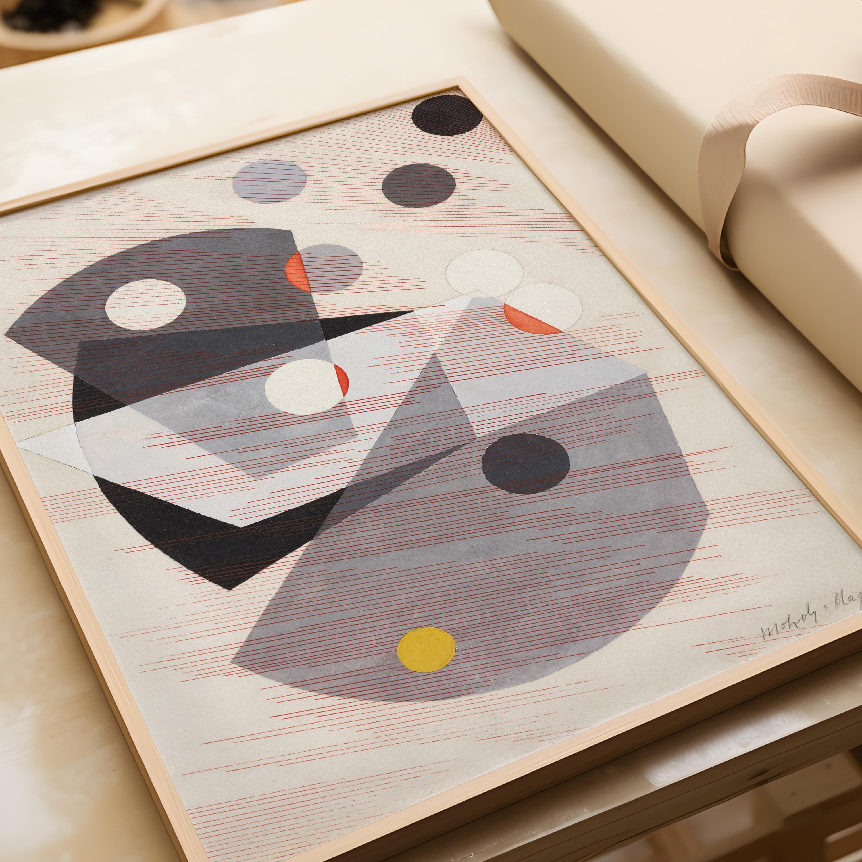 Grey Overlappings - László Moholy - Nagy Art PRINT | Vintage Bauhaus Poster Mid - Century Modern Art Print
