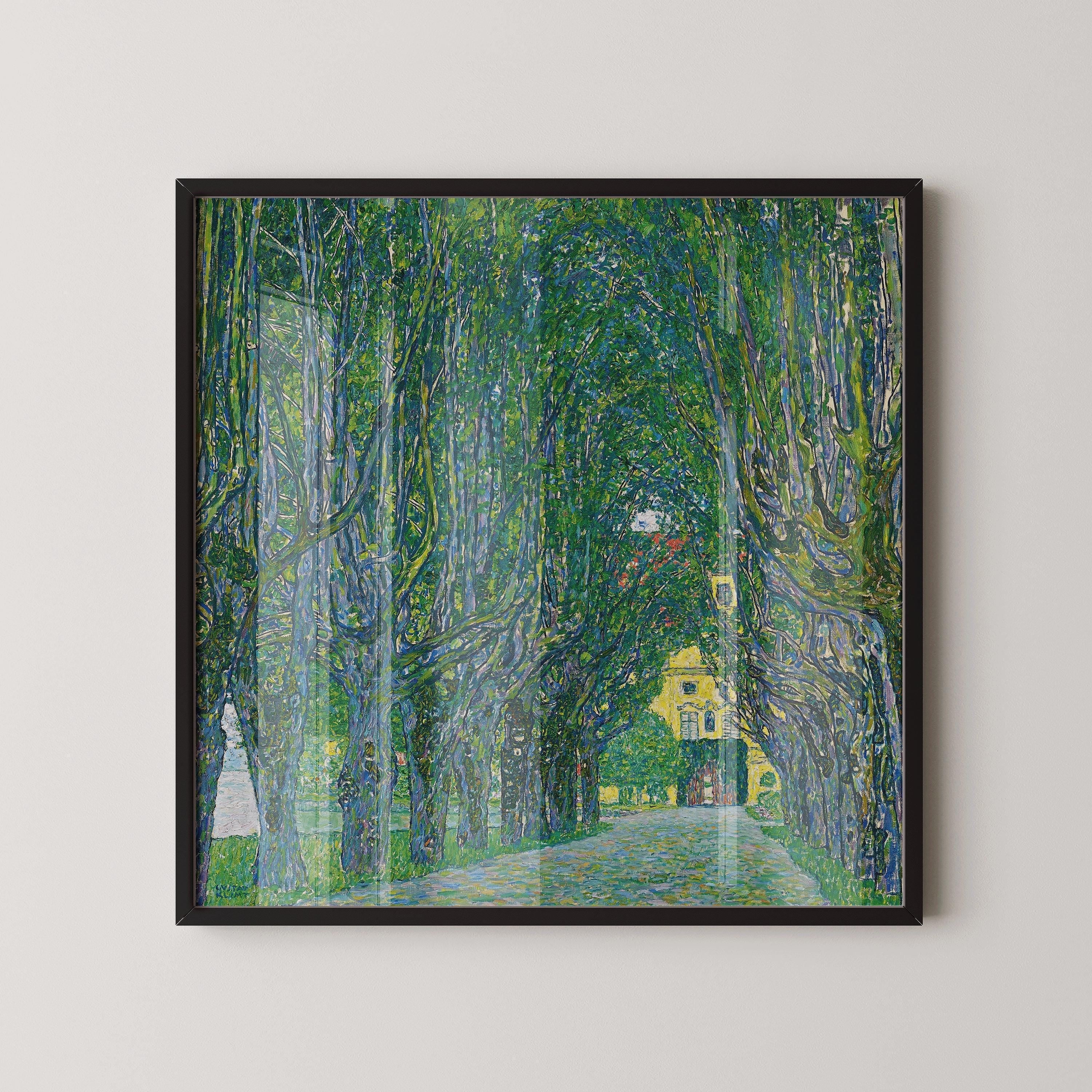 Gustav Klimt - Avenue to the Kammer Castle | An Exceptionally Tranquil and Serene Painting in Green (available handframed or unframed) 1x1 - 9ArtPrints