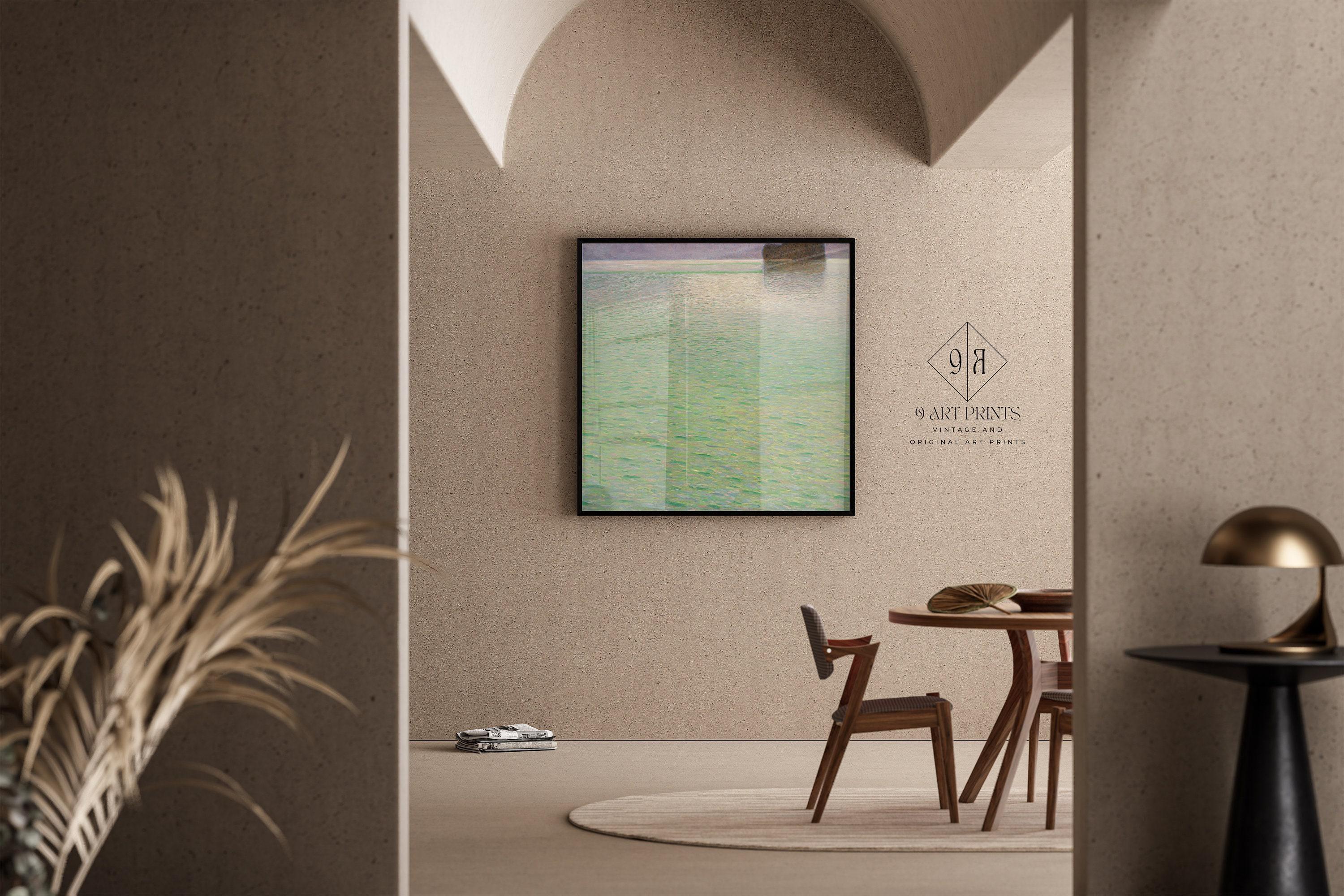 Gustav Klimt - Island in the Attersee | Our Most Exceptionally Tranquil and Serene Painting in Green (available handframed or unframed) 1x1 - 9ArtPrints