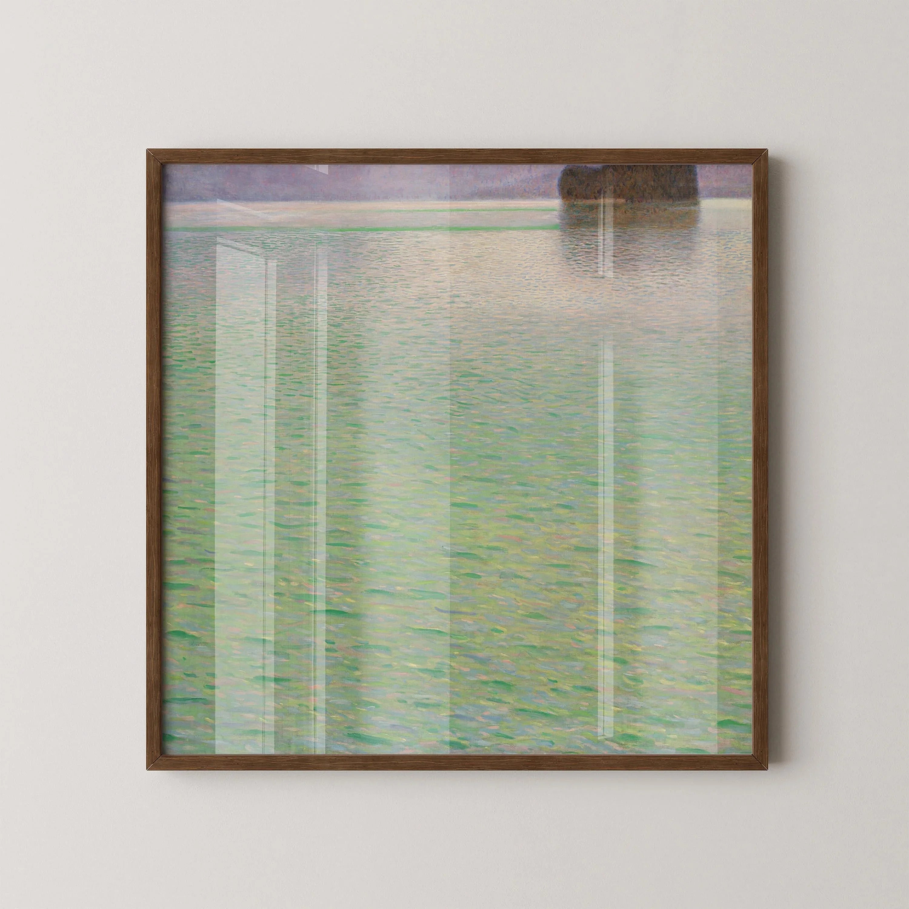 Gustav Klimt - Island in the Attersee | Our Most Exceptionally Tranquil and Serene Painting in Green (available handframed or unframed) 1x1 - 9ArtPrints