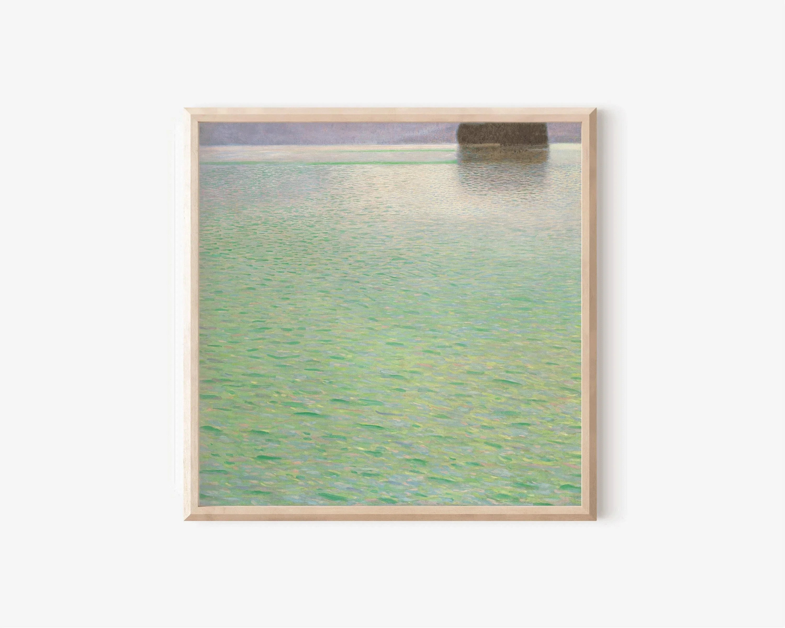 Gustav Klimt - Island in the Attersee | Our Most Exceptionally Tranquil and Serene Painting in Green (available handframed or unframed) 1x1 - 9ArtPrints