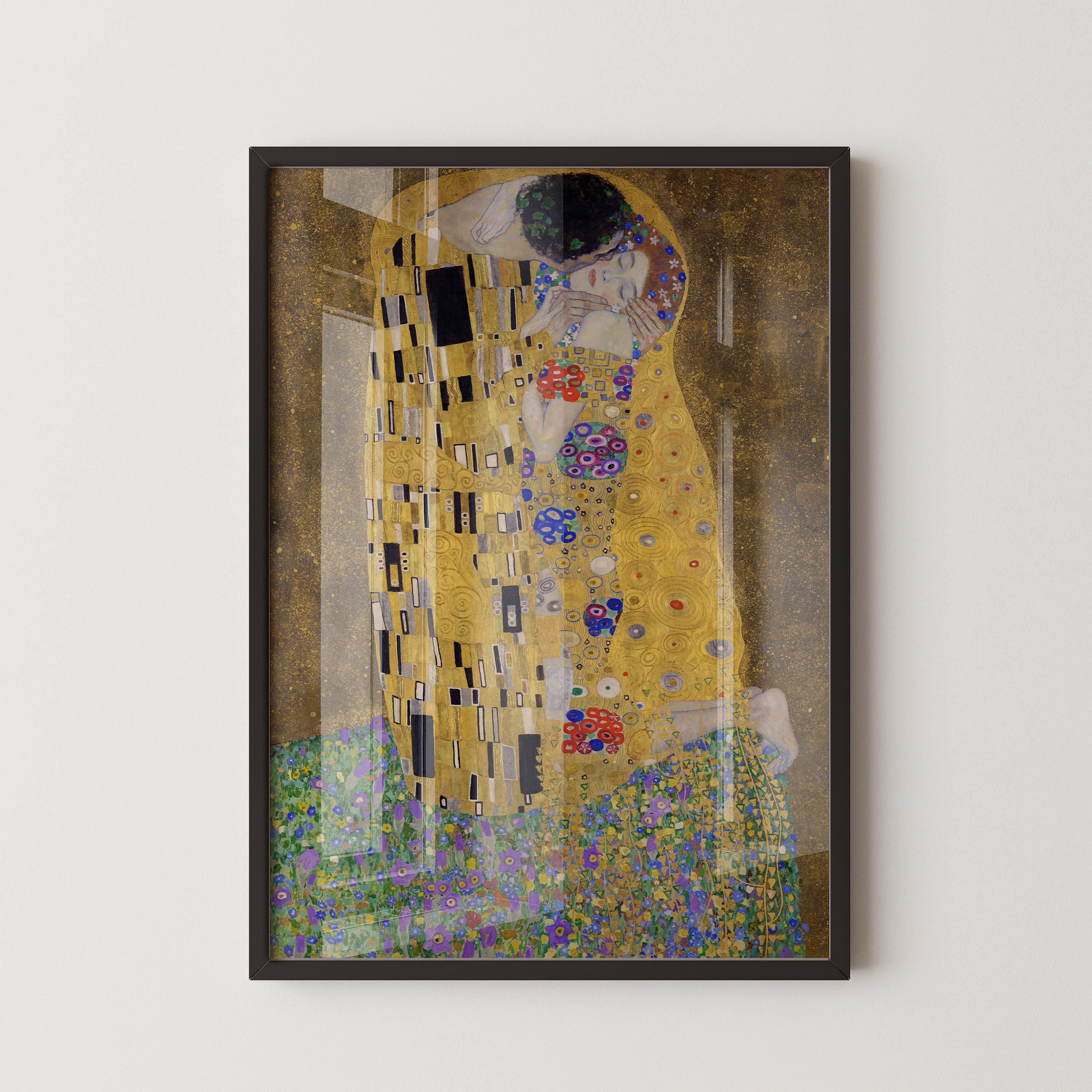 Gustav Klimt - The Kiss | Famous Vintage Painting