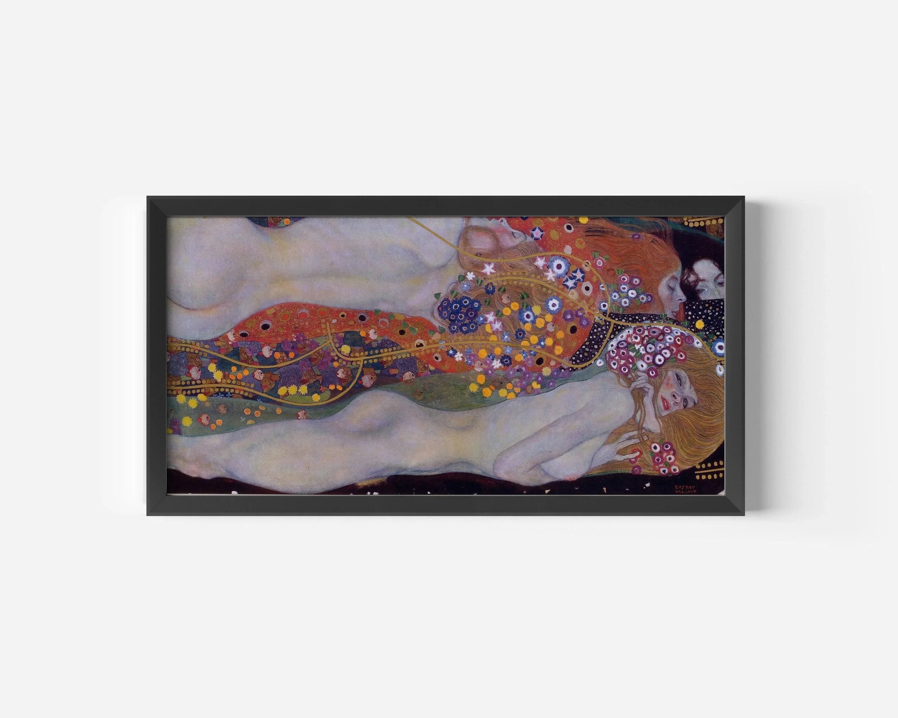 Gustav Klimt - Water Serpents II | Vintage Wide Panoramic Art (available handframed or unframed) 2x1 - 9ArtPrints