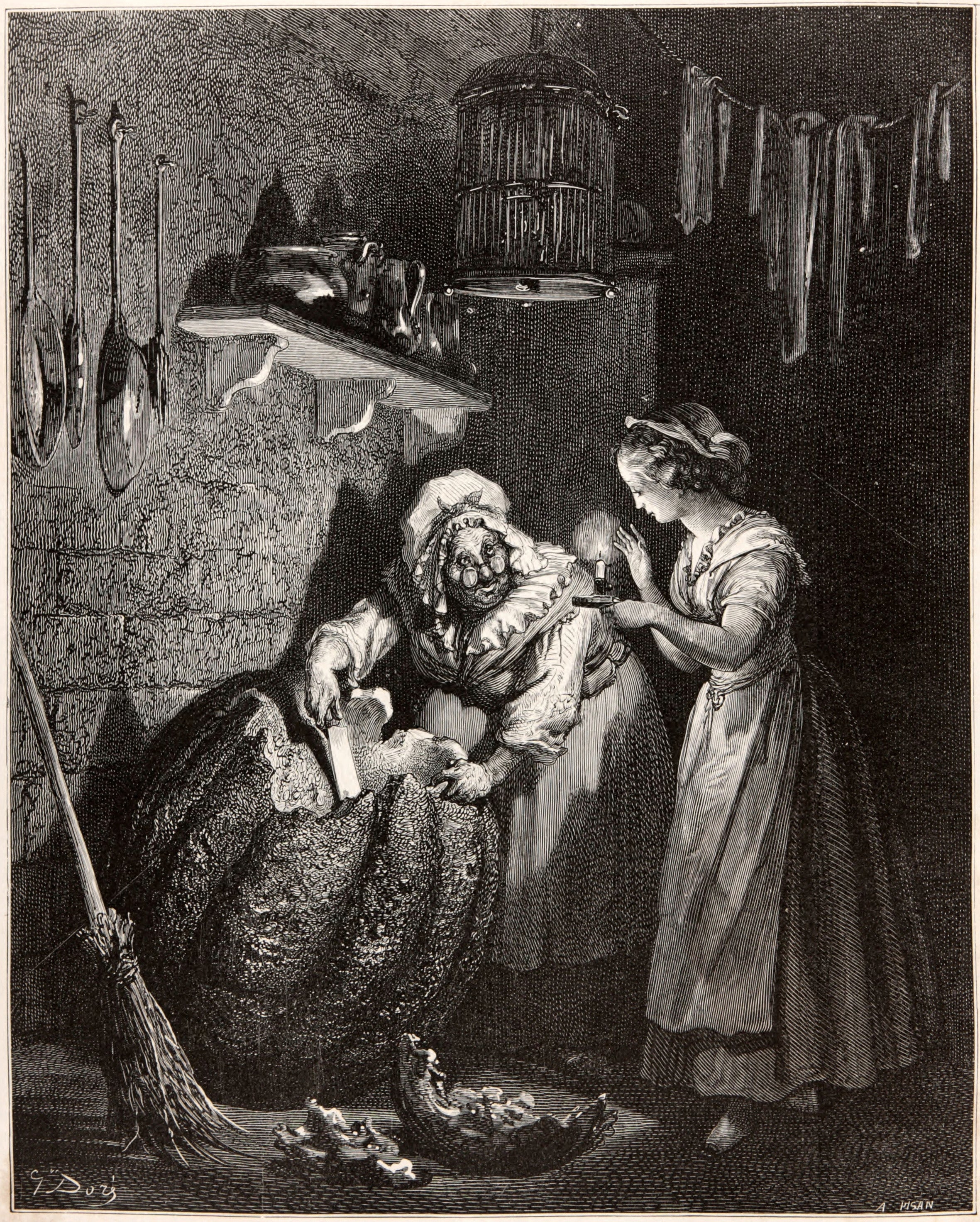 Gustave Doré — Cinderella: The Fairy Godmother | Fairy Tale Illustration Print - 9ArtPrints