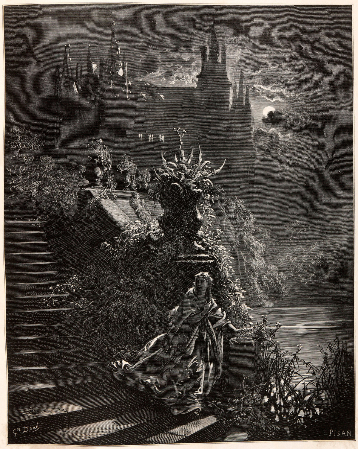 Gustave Doré — Donkey Skin: The Princess on the Palace Steps | Fairy Tale Illustration Print - 9ArtPrints