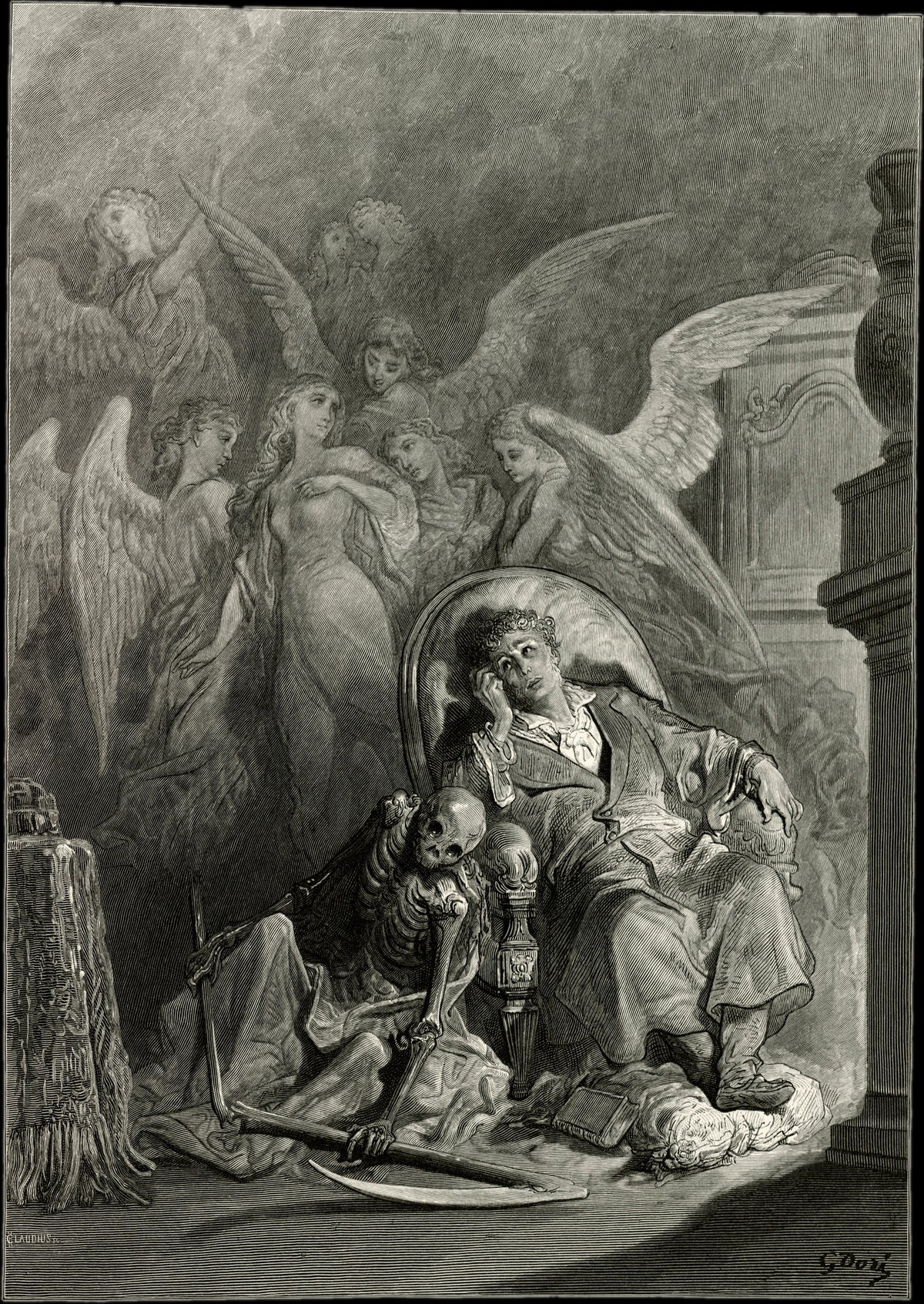 Gustave Doré — Eagerly I wished the morrow | Gothic Illustration Print - 9ArtPrints
