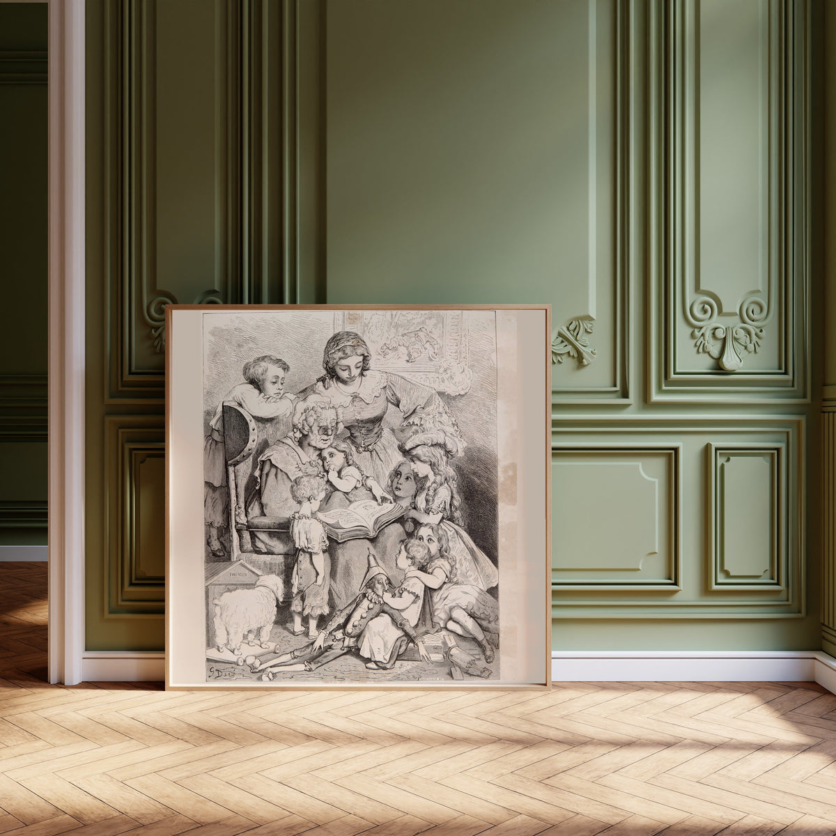 Gustave Doré — Frontispiece: Reading the Tales | Fairy Tale Illustration Print - 9ArtPrints