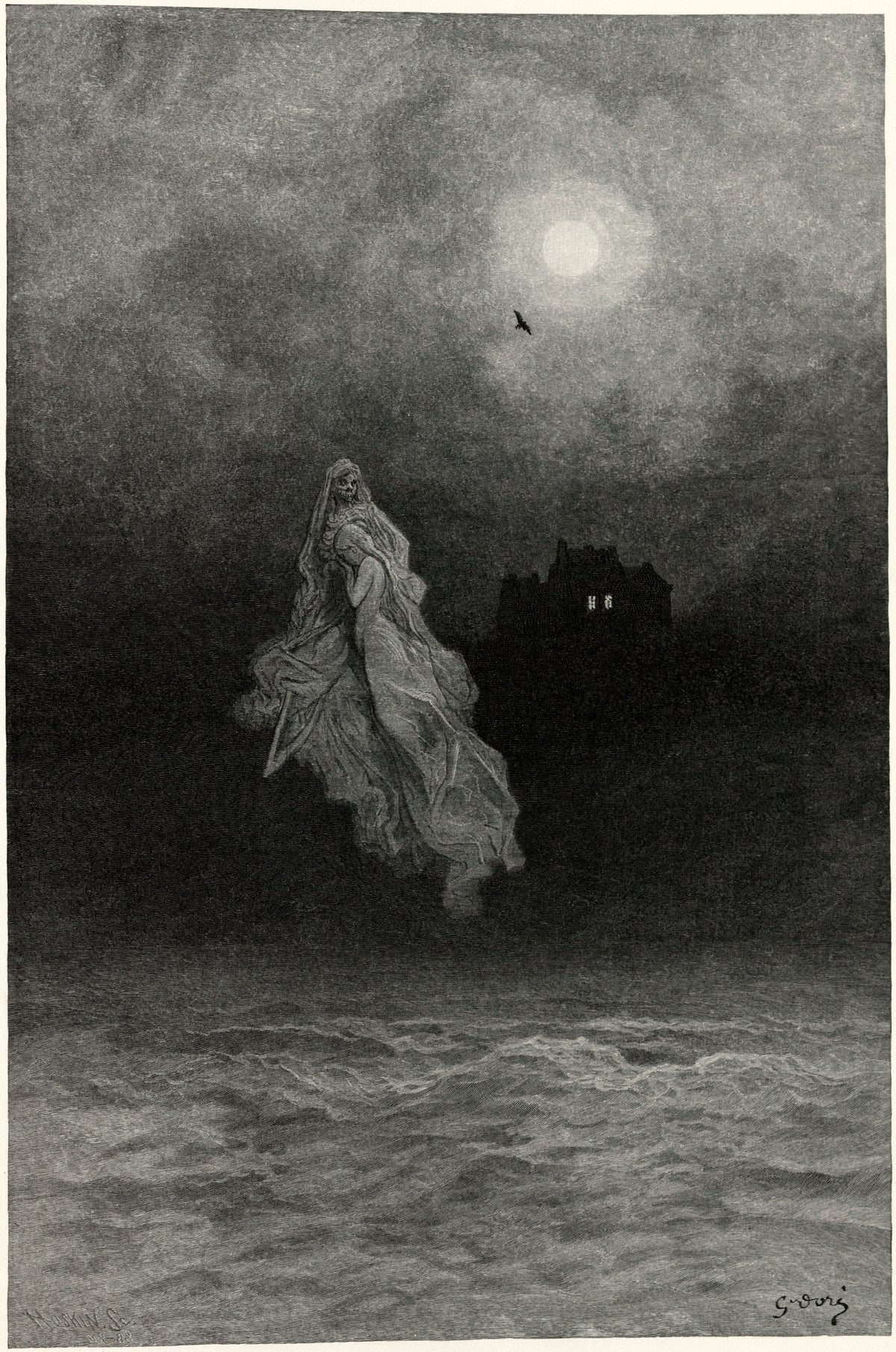 Gustave Doré — Get thee back into the tempest and the Night's Plutonian shore! | Gothic Illustration Print - 9ArtPrints