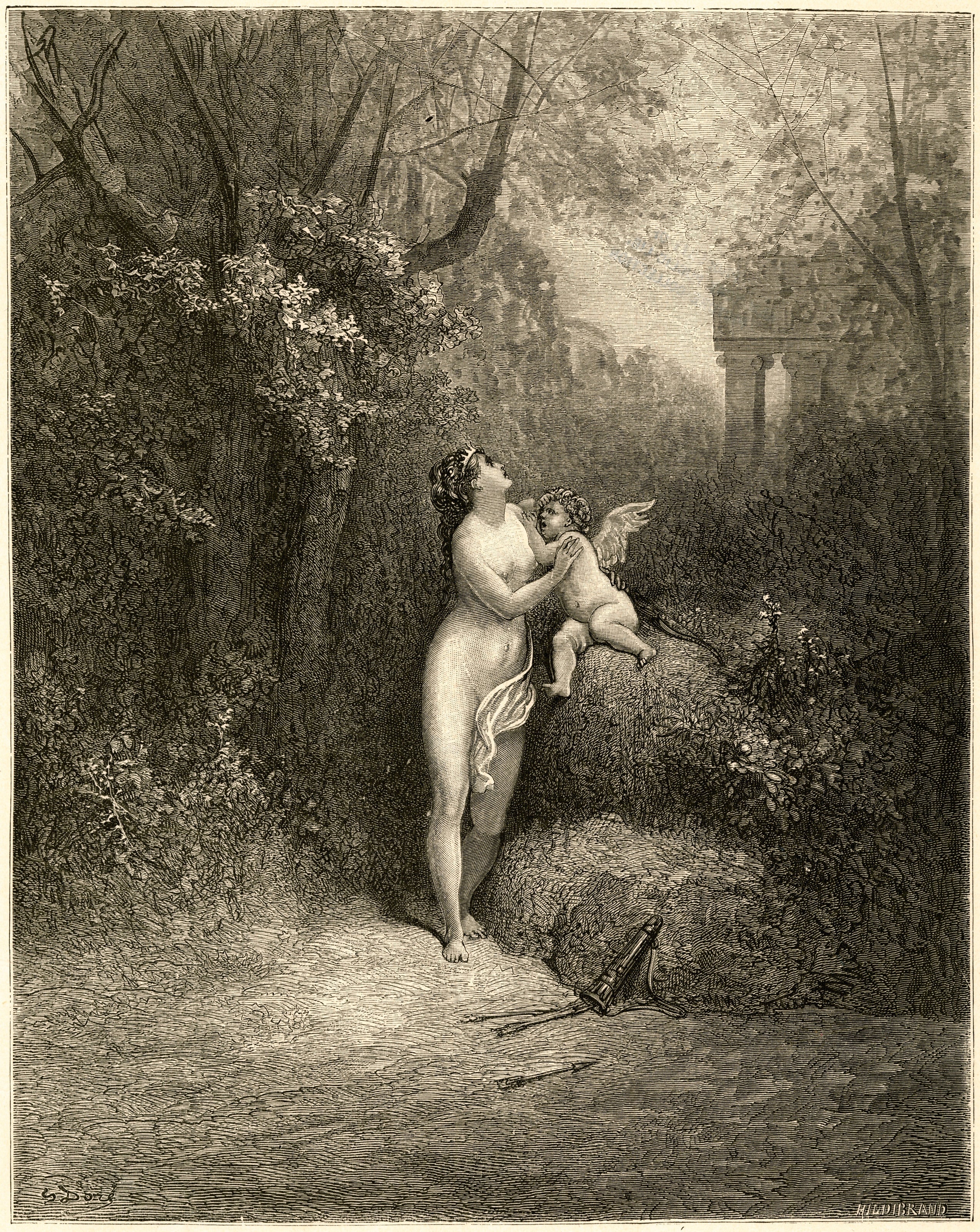 Gustave Doré — Love and Folly (L’Amour et la folie) | Engraving Print - 9ArtPrints
