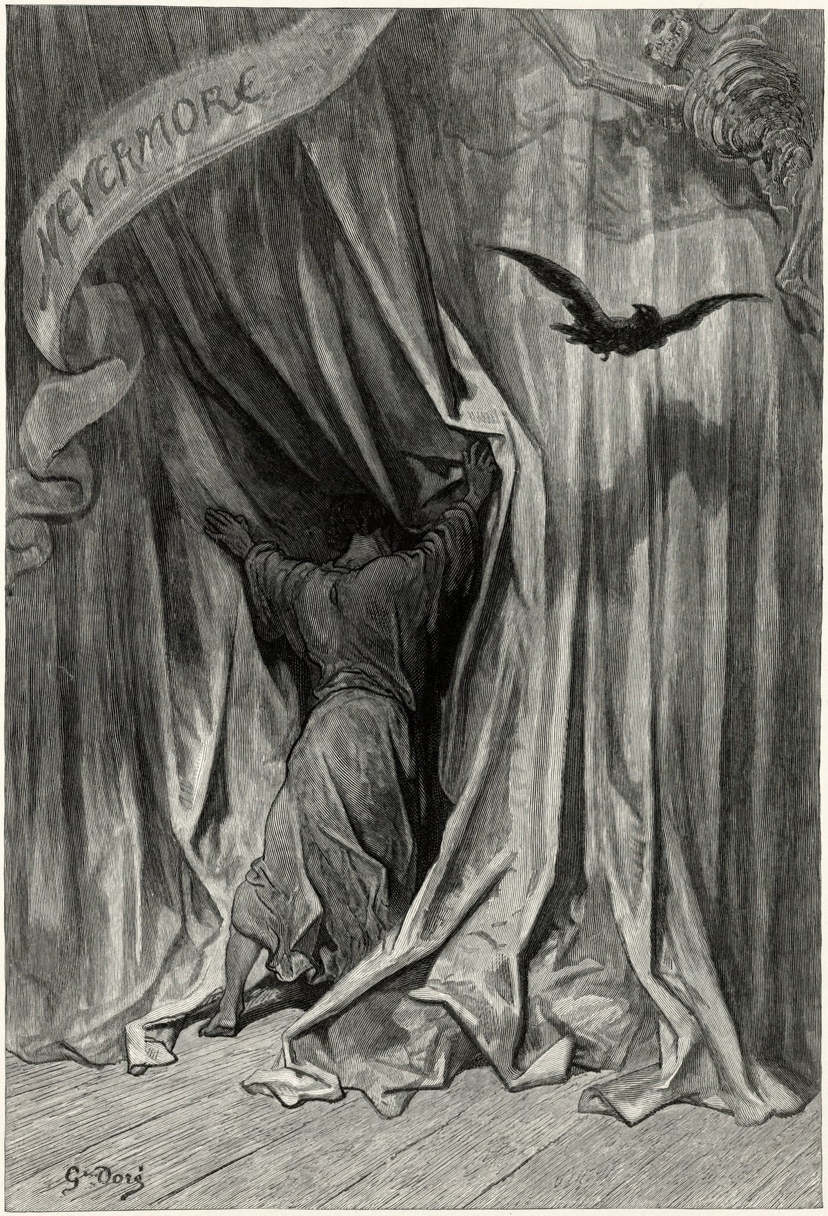 Gustave Doré — Nevermore (frontispiece) | Gothic Illustration Print - 9ArtPrints