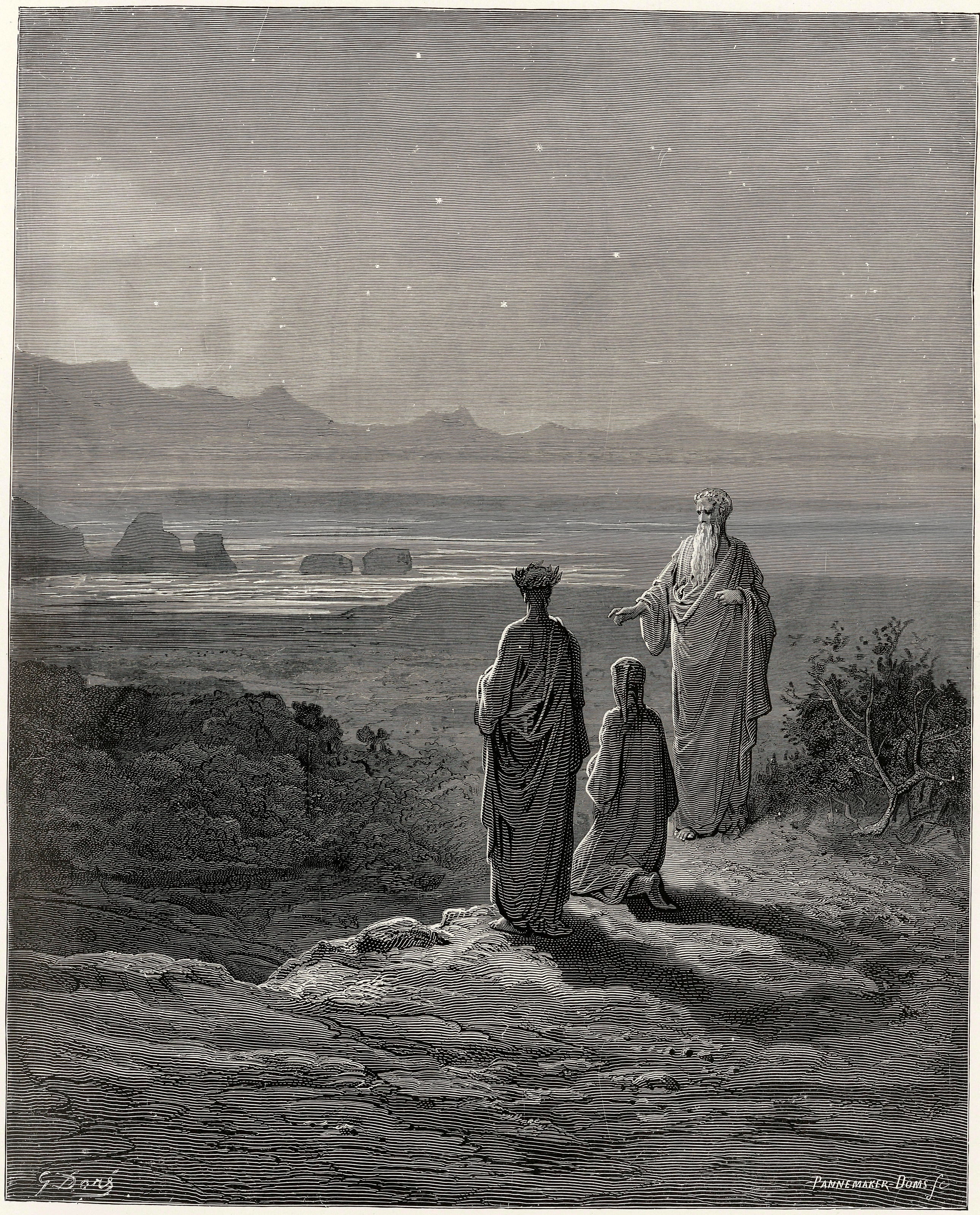 Gustave Doré — Purgatorio, Canto I: Cato on the Shore | Dante Illustration Print - 9ArtPrints
