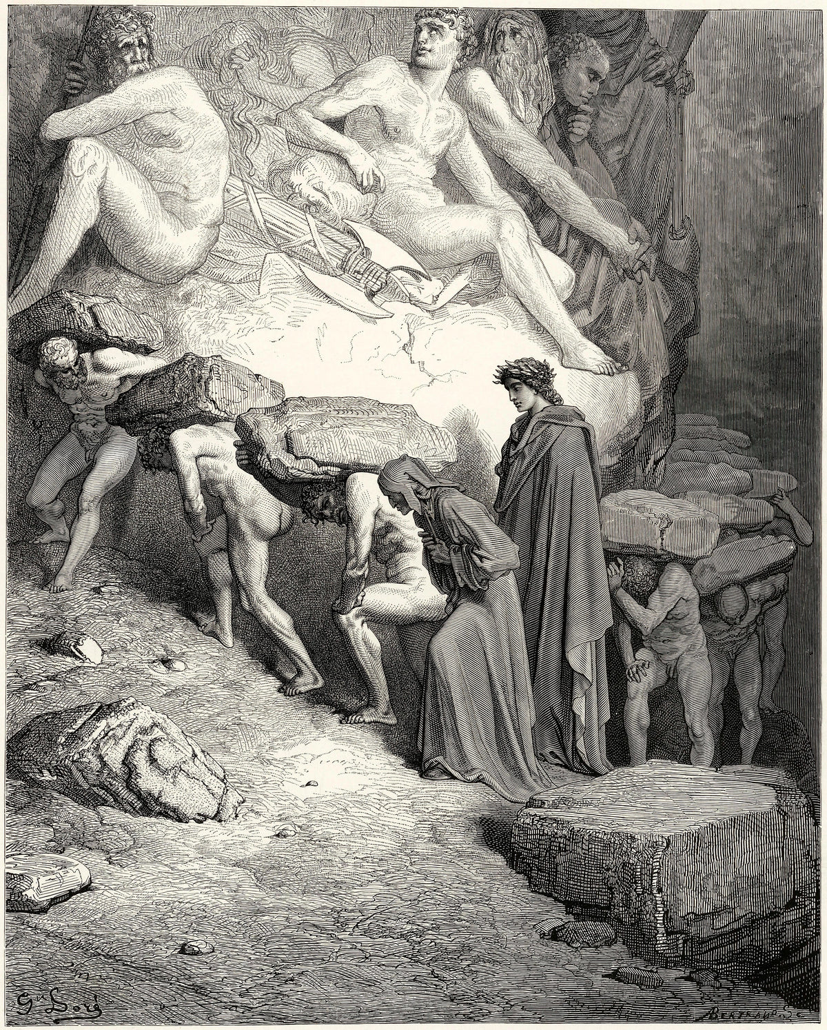 Gustave Doré — Purgatorio, Canto XII: Oxen in the Yoke | Dante Illustration Print - 9ArtPrints