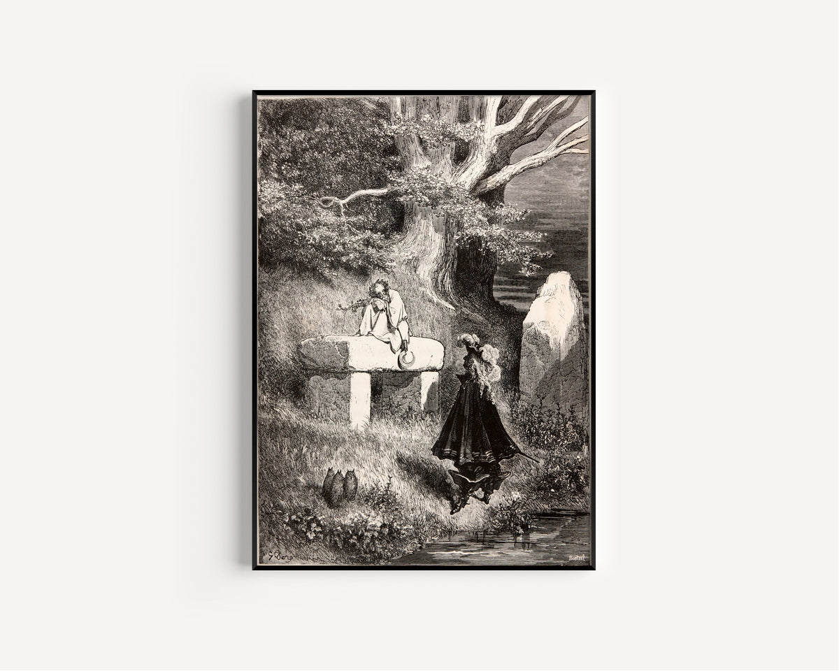 Gustave Doré — Riquet with the Tuft: The Princess Meets Riquet | Fairy Tale Illustration Print - 9ArtPrints