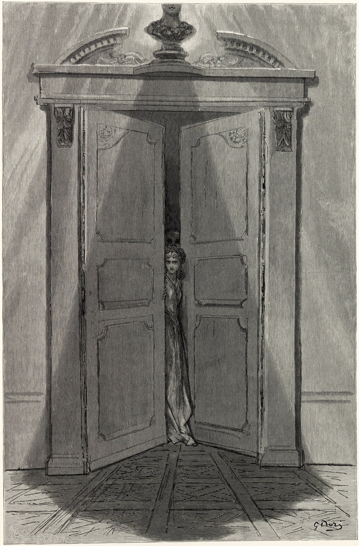 Gustave Doré — Some late visiter entreating entrance at my chamber door | Gothic Illustration Print - 9ArtPrints