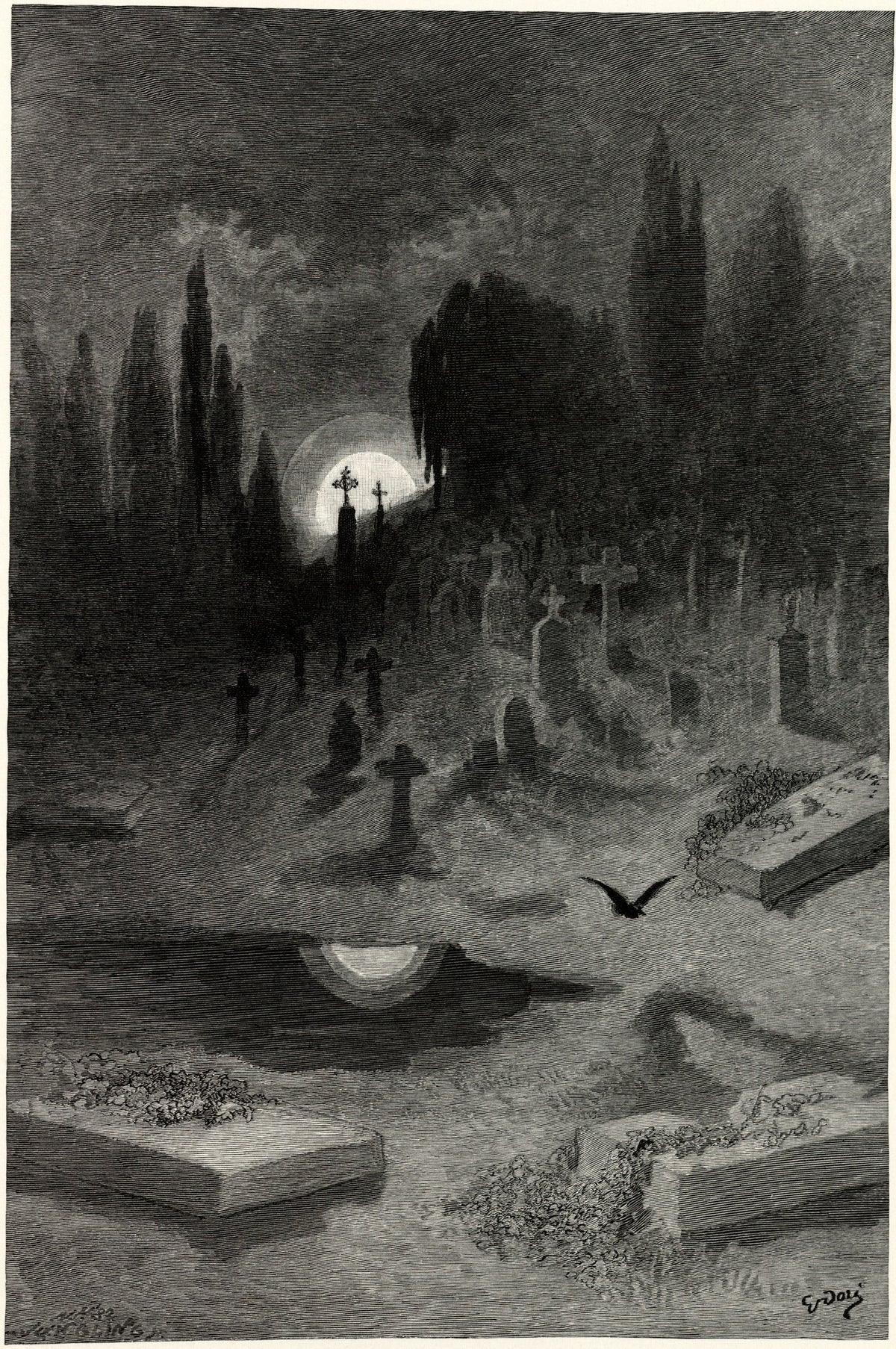 Gustave Doré — Wandering from the Nightly shore | Gothic Illustration Print - 9ArtPrints
