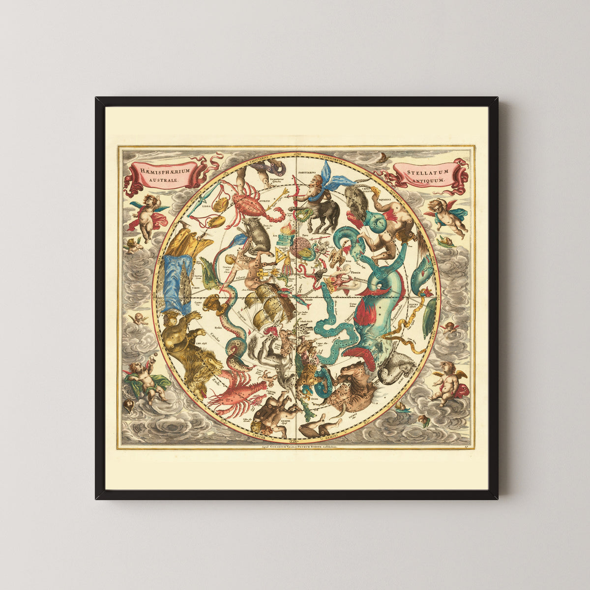 Andreas Cellarius — The Ancient Southern Starry Hemisphere (Plate 27) | Celestial Map Print