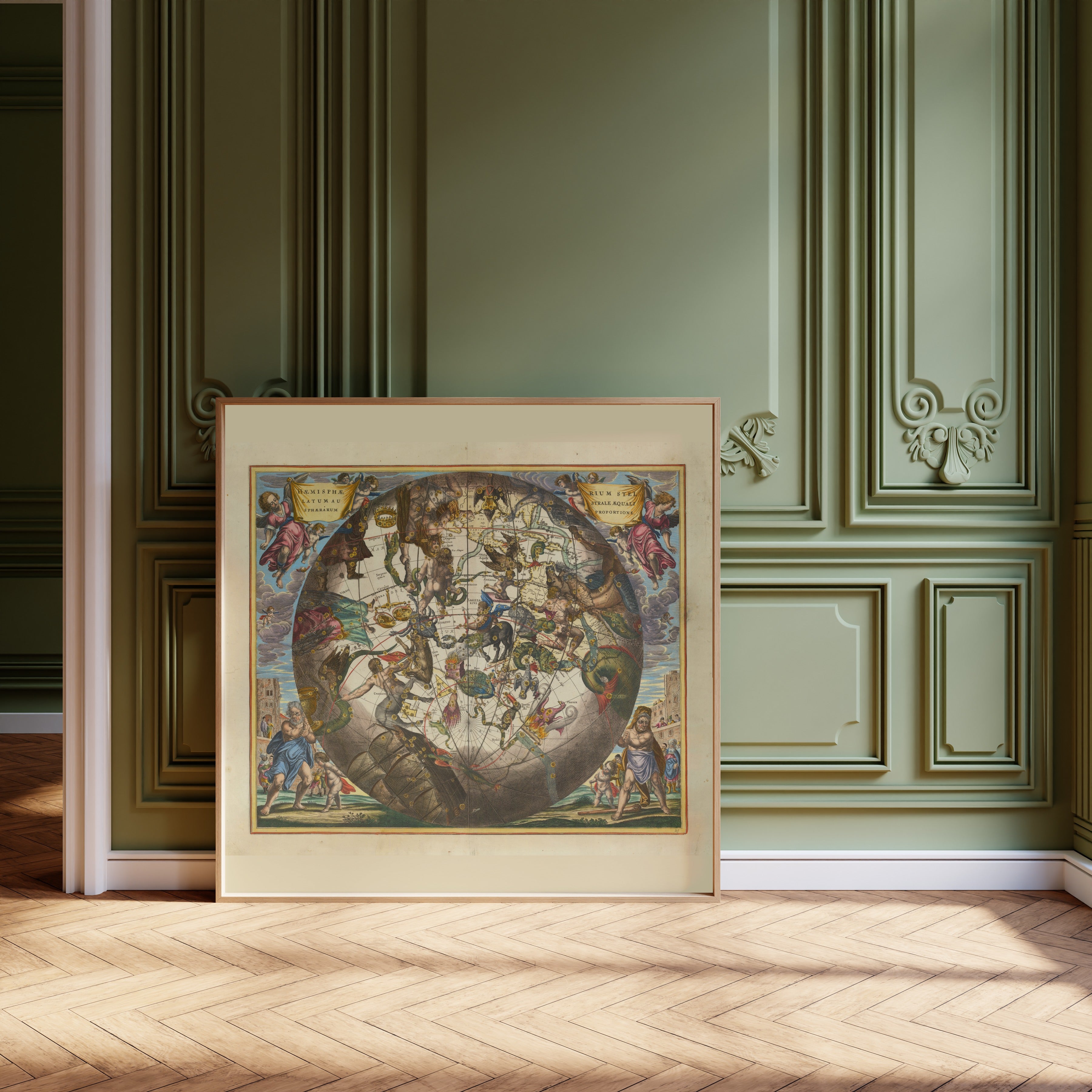 Andreas Cellarius — The Southern Starry Hemisphere in Equal Proportion (Plate 29) | Celestial Map Print