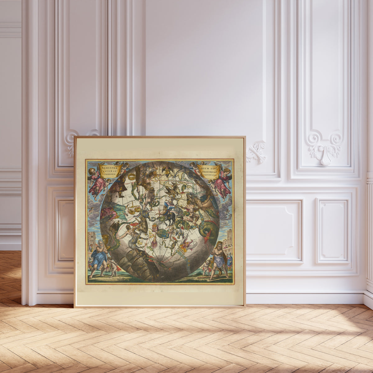 Andreas Cellarius — The Southern Starry Hemisphere in Equal Proportion (Plate 29) | Celestial Map Print