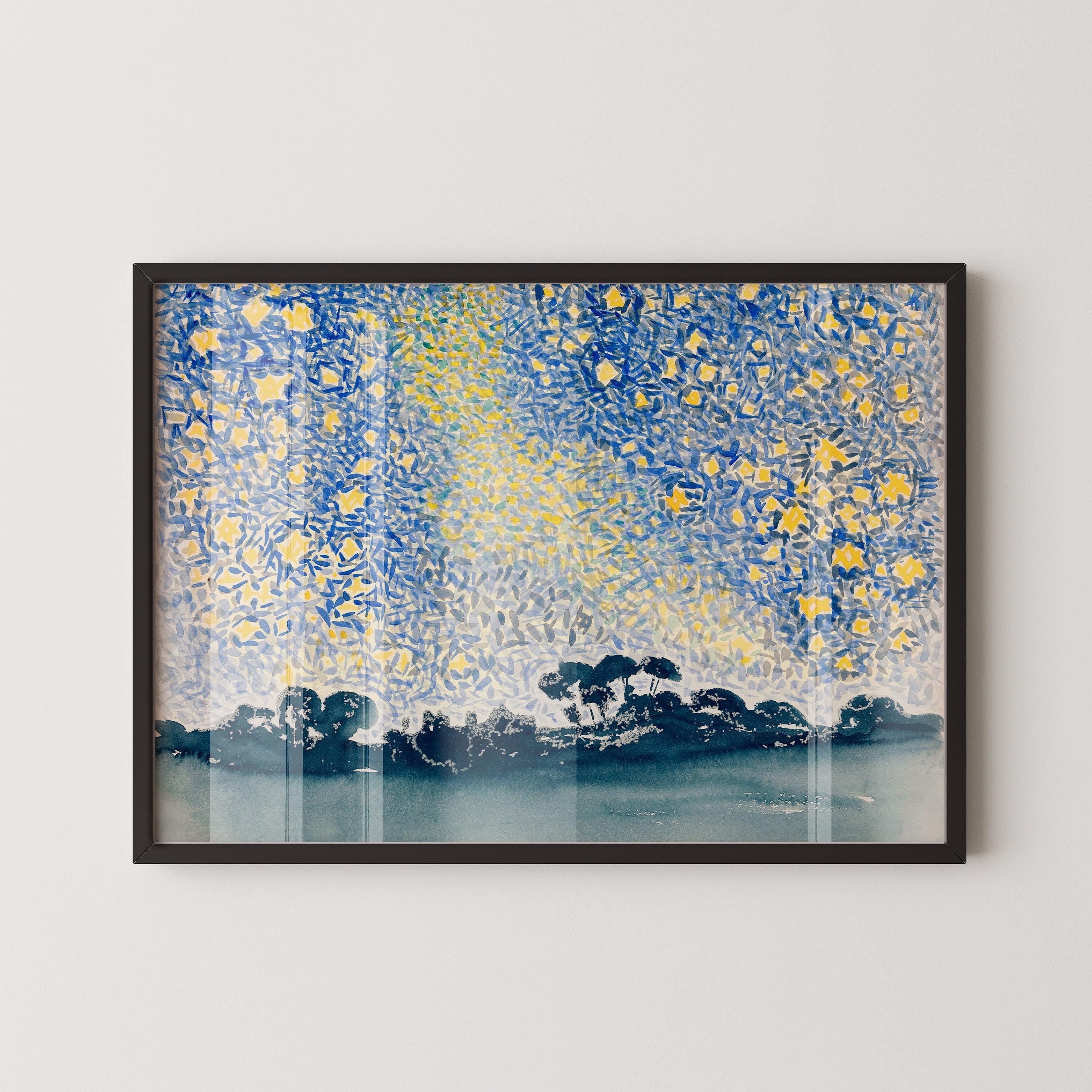 Henri - Edmond Cross - Landscape with Starry Sky | Famous Impressionist Art