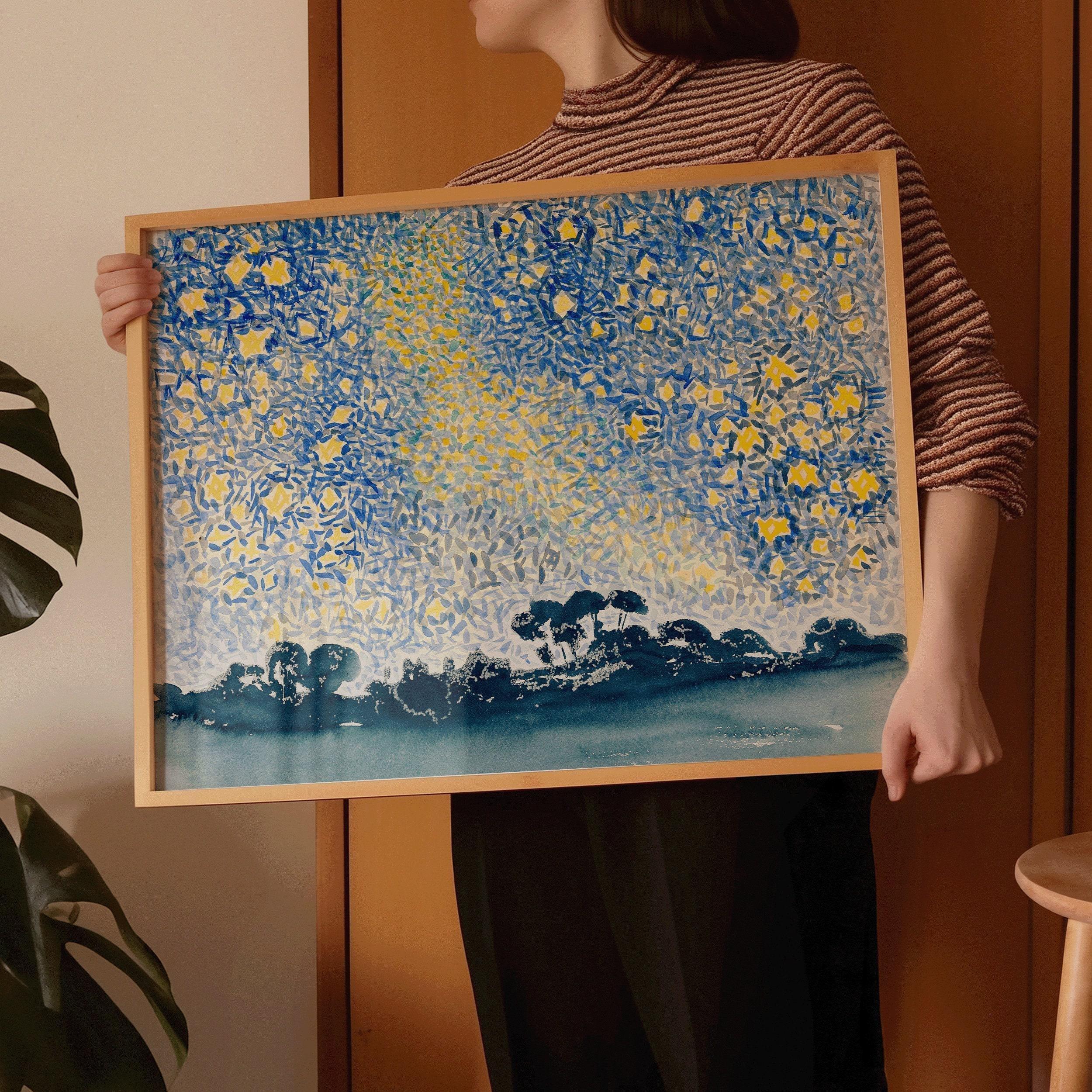 Henri - Edmond Cross - Landscape with Starry Sky | Famous Impressionist Art