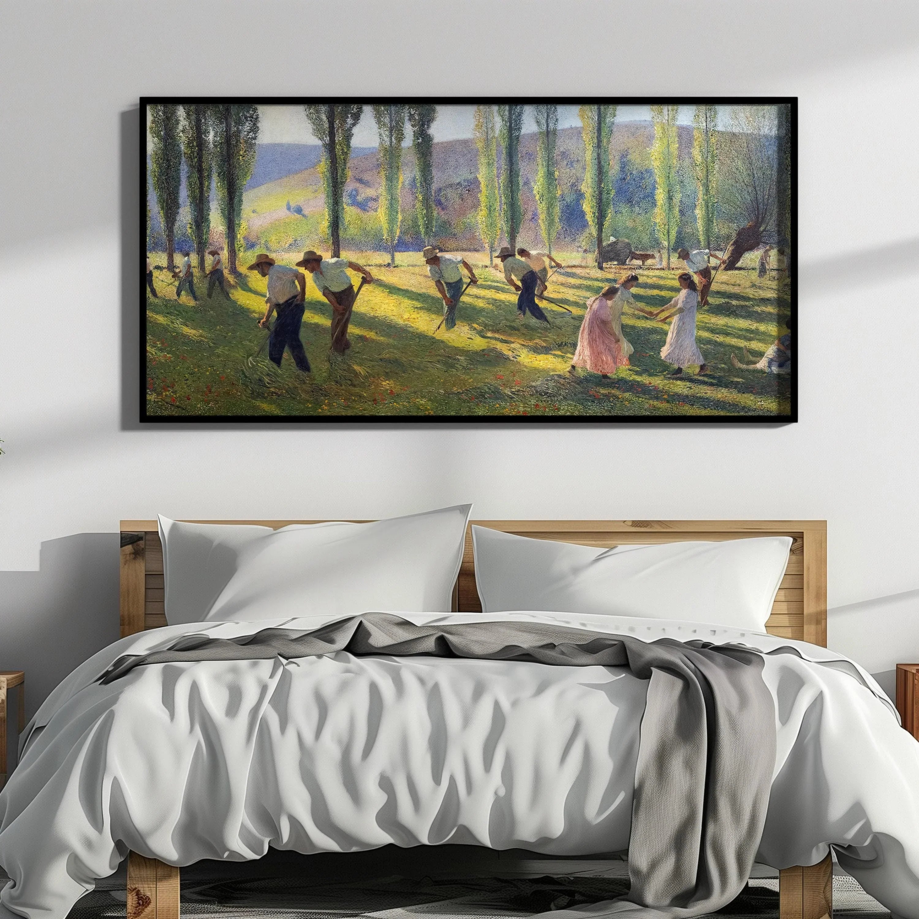 Henri Martin - Mowers or Summer | A Remarkably Tranquil and Gorgeous Vintage Impressionist Panoramic Art (available framed or unframed) 2x1 - 9ArtPrints