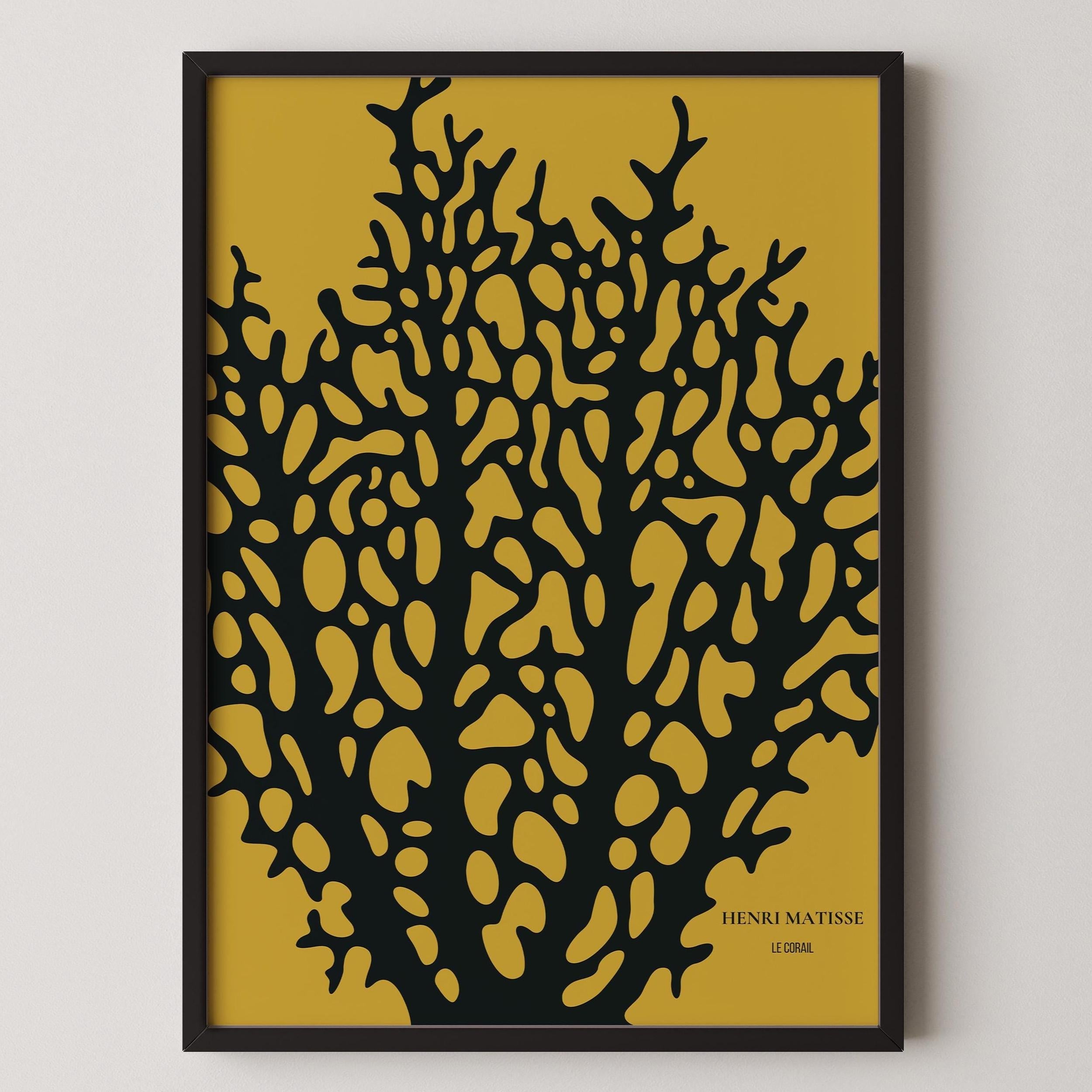 Henri Matisse - Le Corail 'Coral' | Exhibition Poster in Mustard Yellow and Black - 9ArtPrints