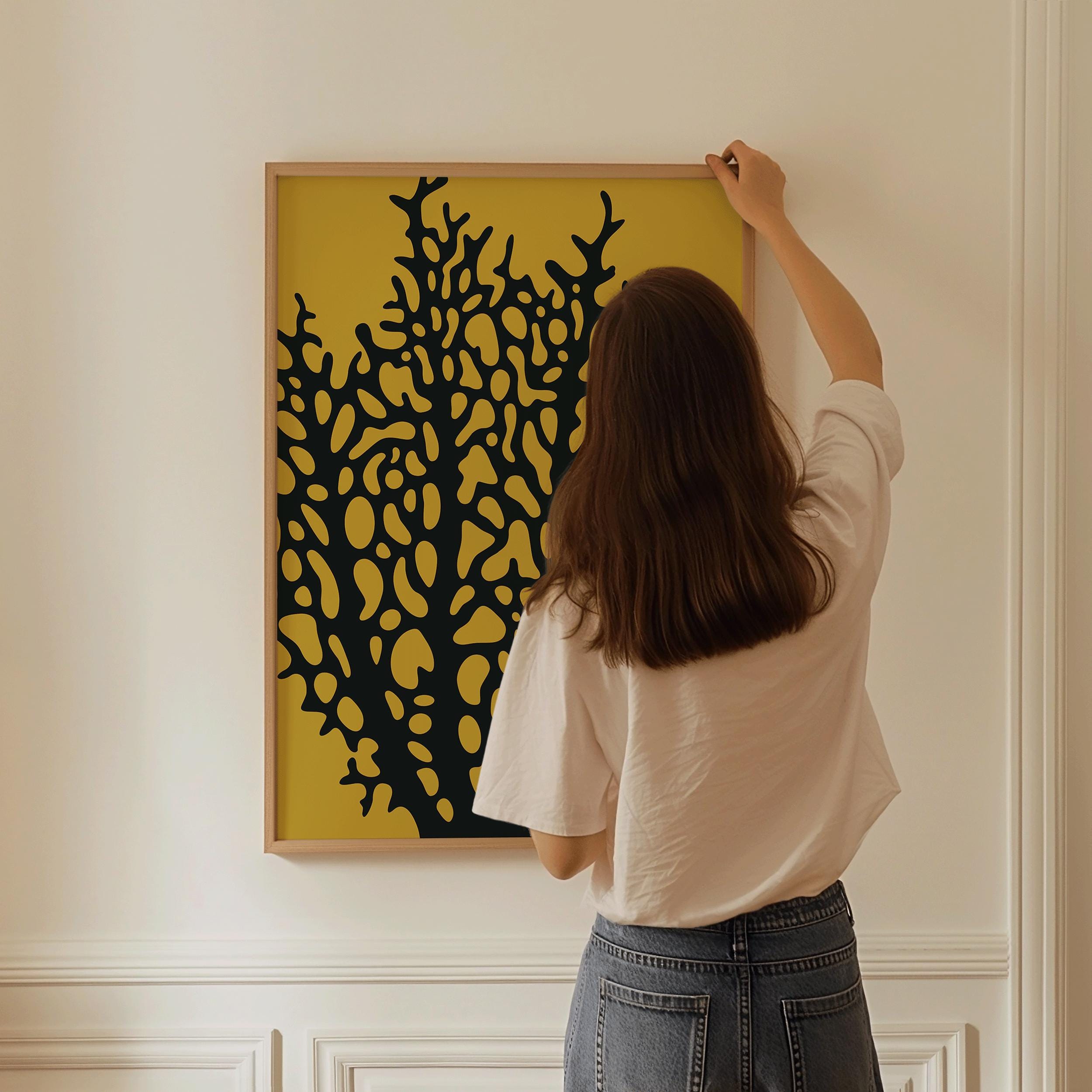 Henri Matisse - Le Corail 'Coral' | Exhibition Poster in Mustard Yellow and Black - 9ArtPrints