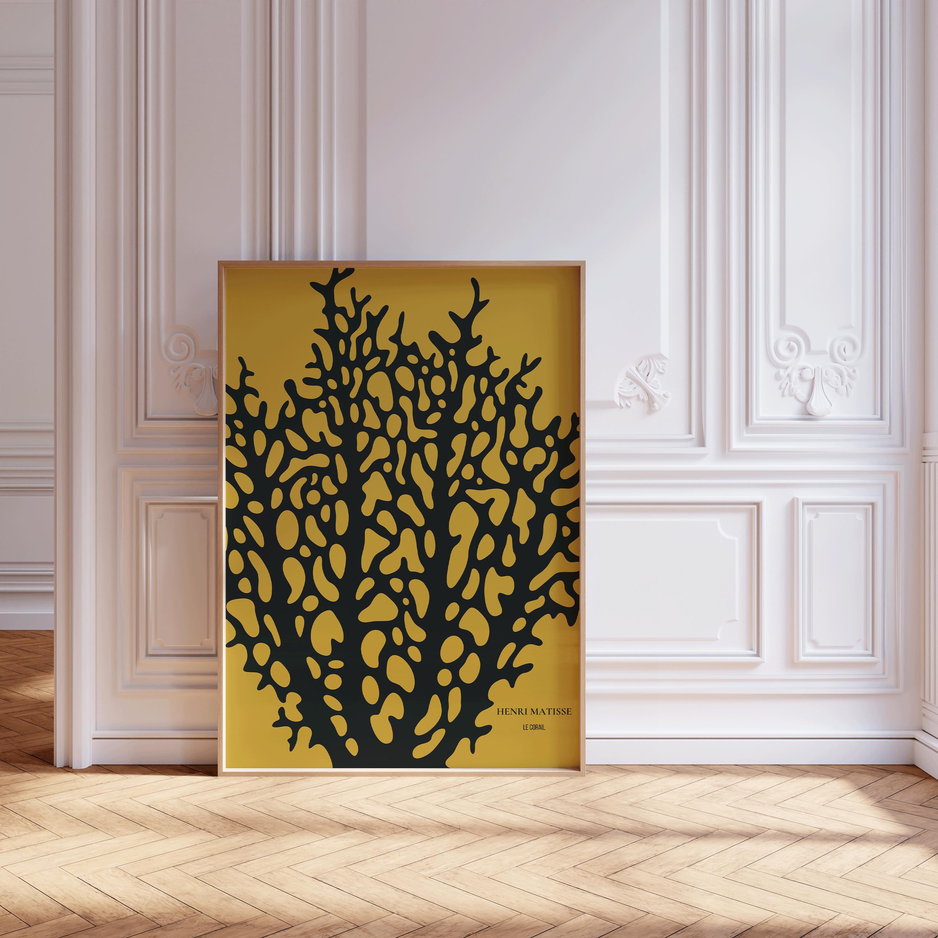 Henri Matisse - Le Corail 'Coral' | Exhibition Poster in Mustard Yellow and Black - 9ArtPrints