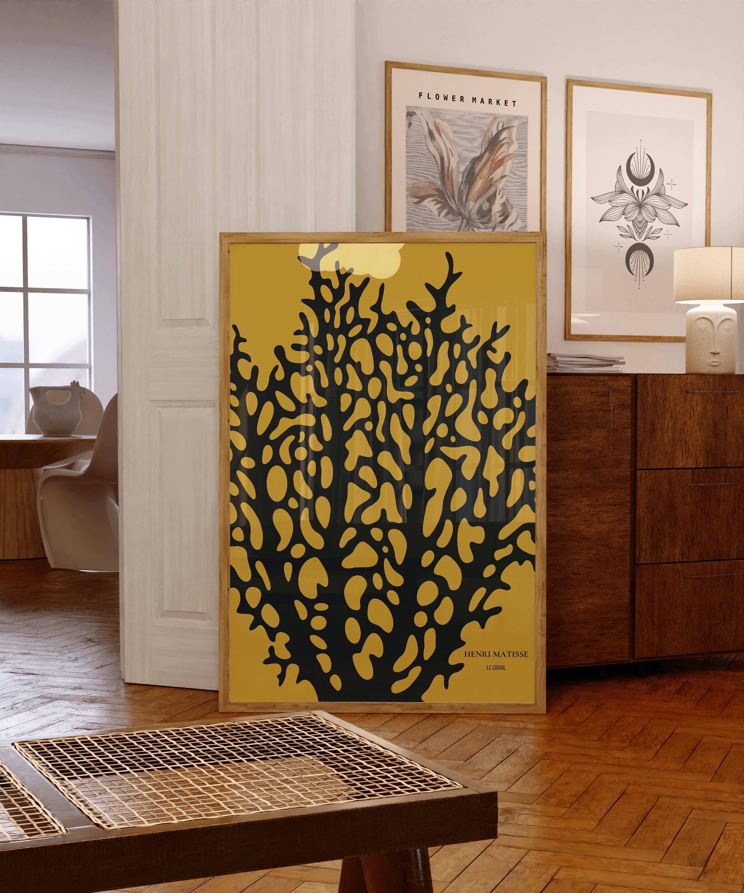 Henri Matisse - Le Corail 'Coral' | Exhibition Poster in Mustard Yellow and Black - 9ArtPrints