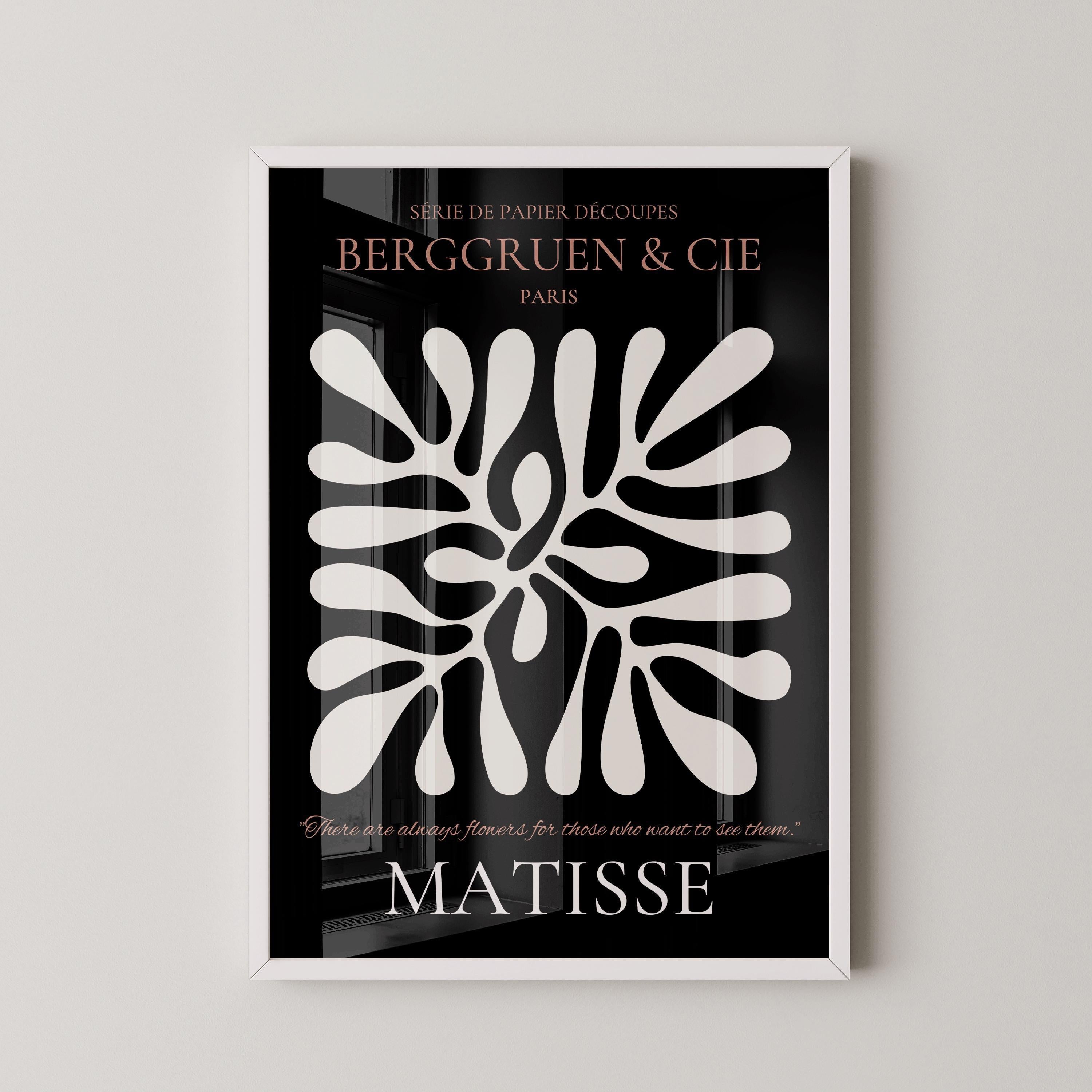 Henri Matisse - Leaf Poster Papier Decoupes | Exhibition Poster in Black and Brown Famous Painting