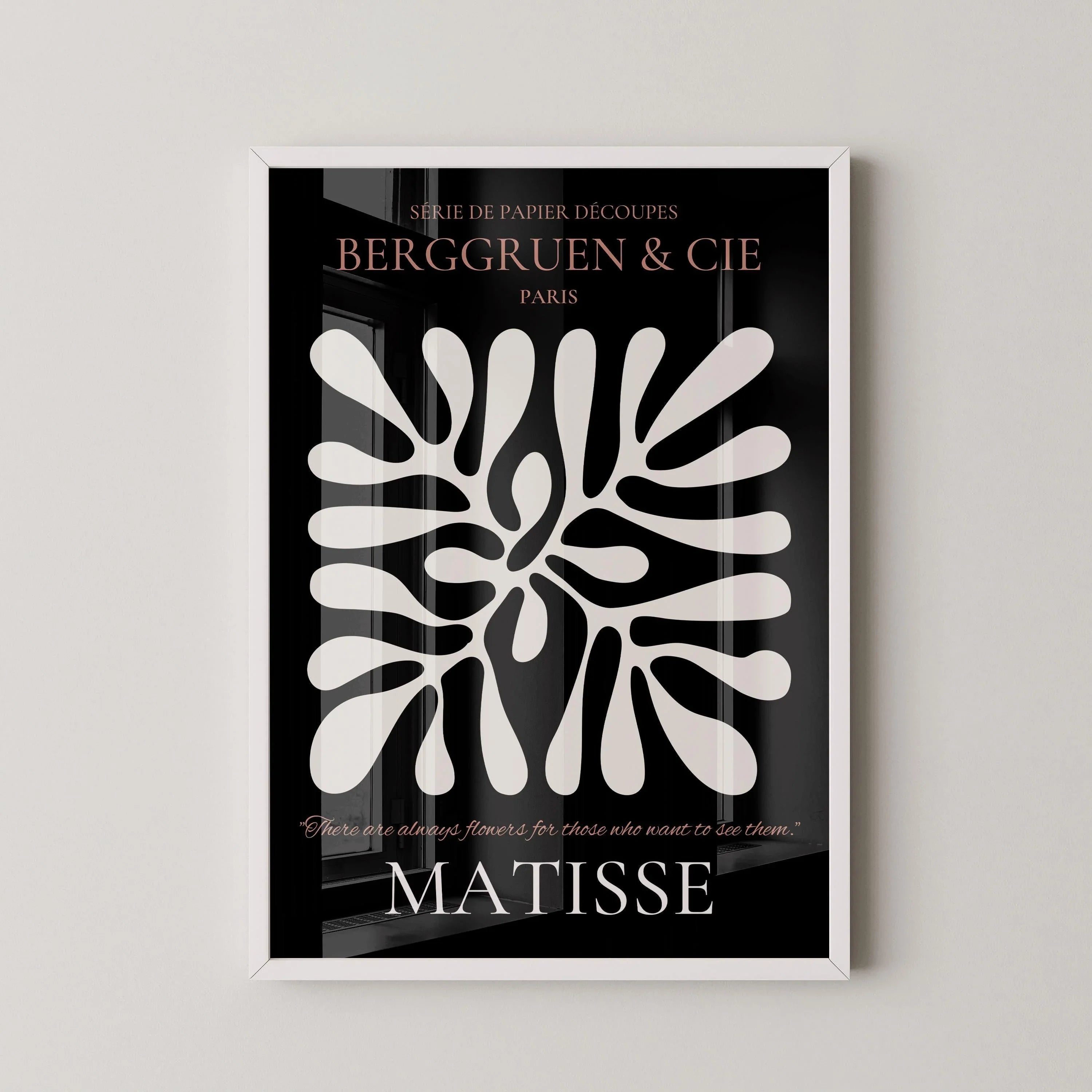 Henri Matisse - Leaf Poster Papier Decoupes | Exhibition Poster in Black and Brown Famous Painting