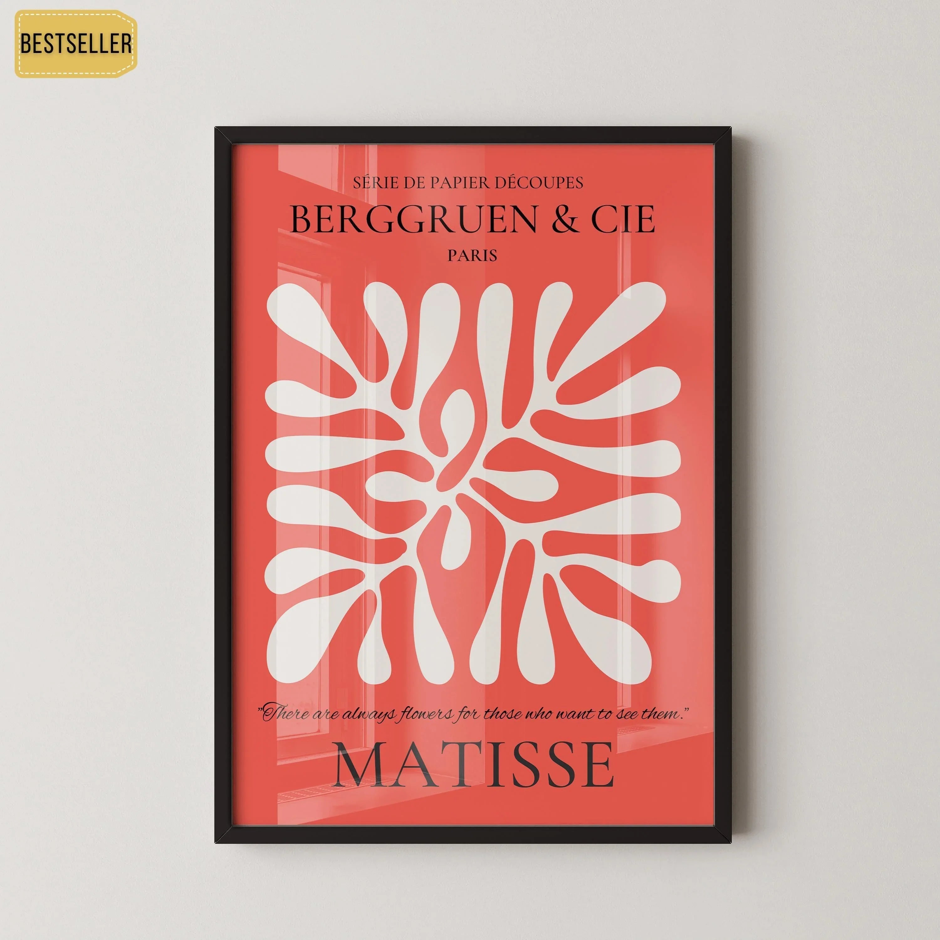 Henri Matisse - Leaf Poster Papier Decoupes | Exhibition Poster in Red Famous Painting