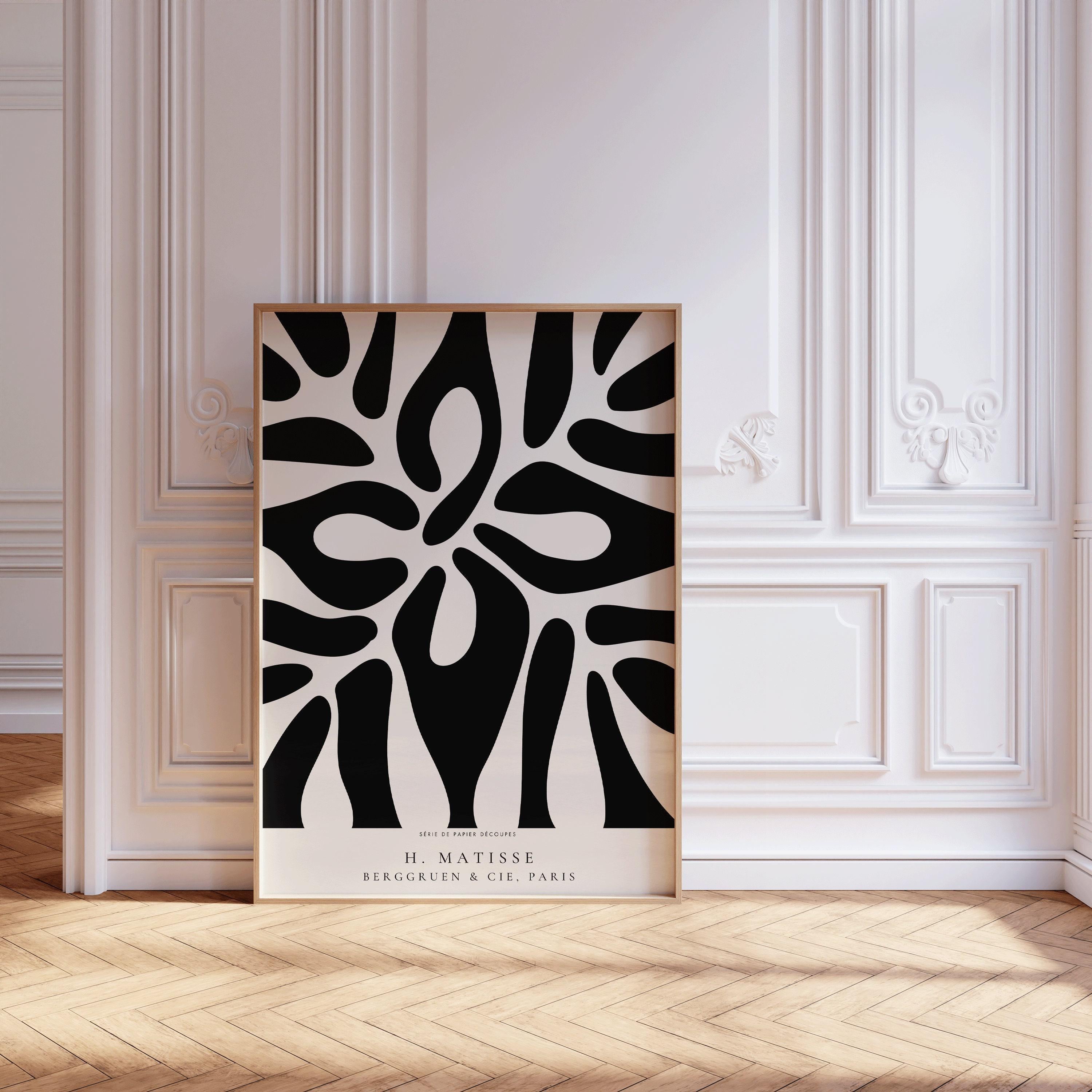 Henri Matisse - Leaf Poster Papier Decoupes | Exhibition Poster Neutral Famous Painting (available handframed or unframed) - 9ArtPrints