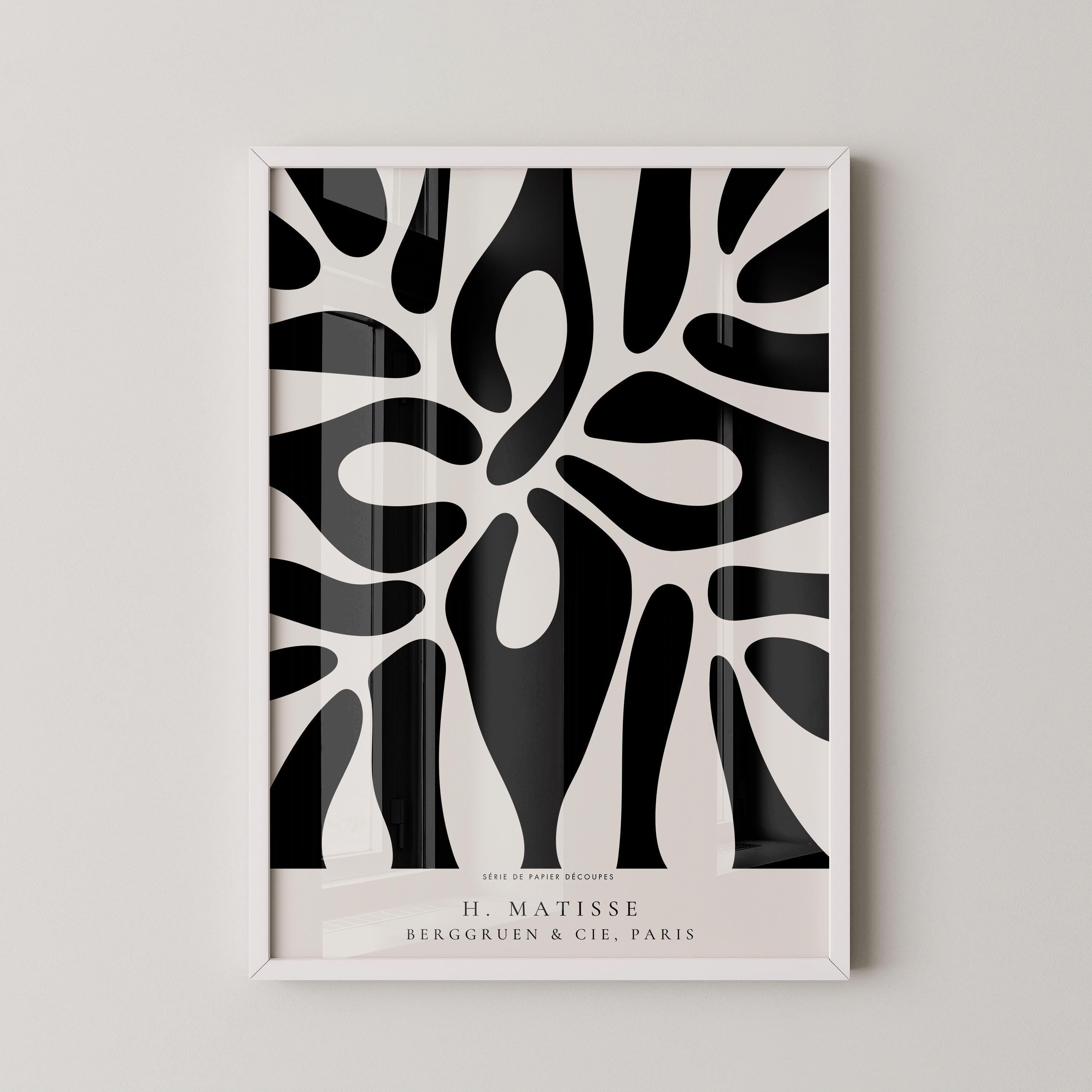Henri Matisse - Leaf Poster Papier Decoupes | Exhibition Poster Neutral Famous Painting (available handframed or unframed) - 9ArtPrints