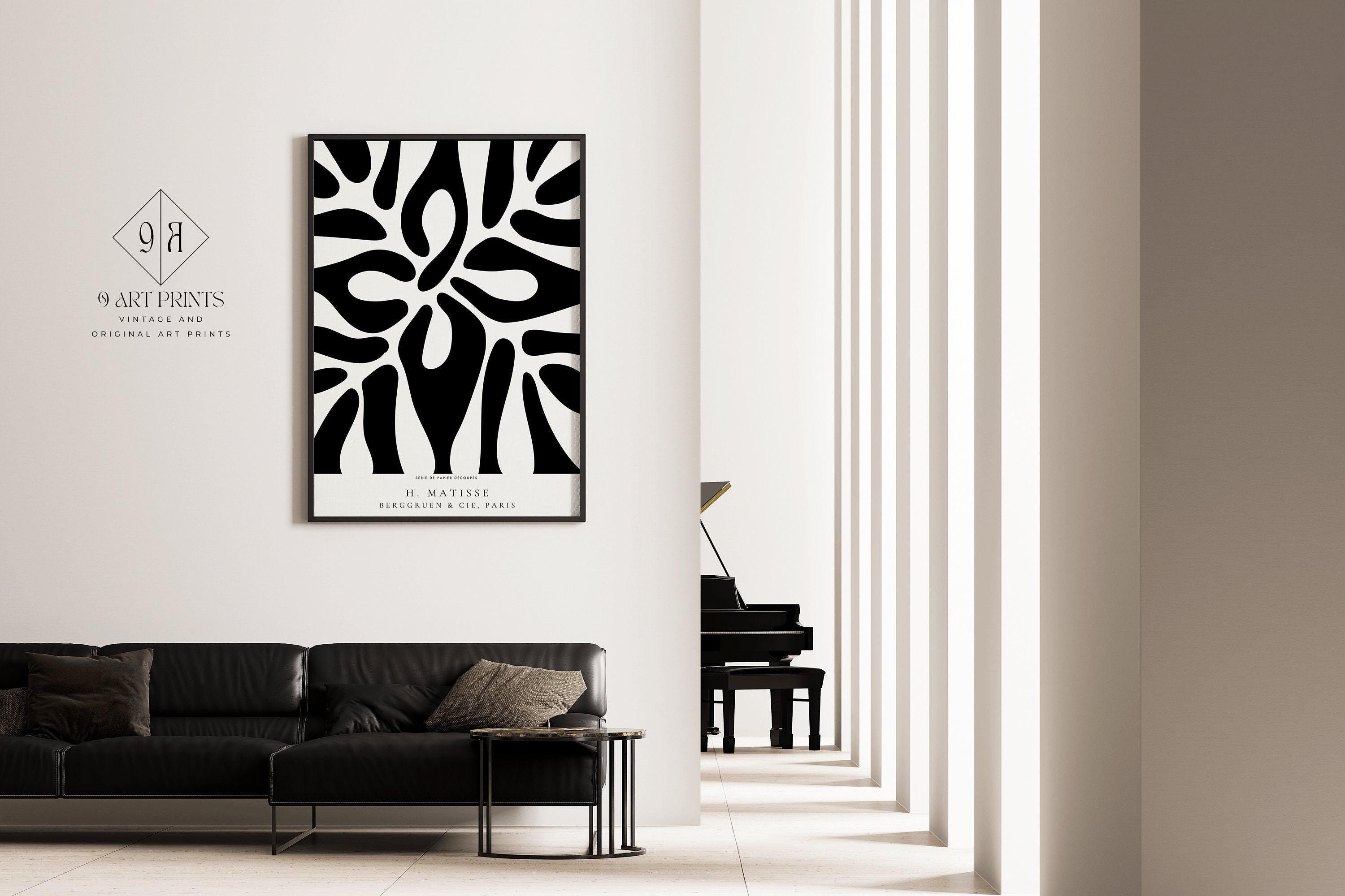 Henri Matisse - Leaf Poster Papier Decoupes | Exhibition Poster Neutral Famous Painting (available handframed or unframed) - 9ArtPrints