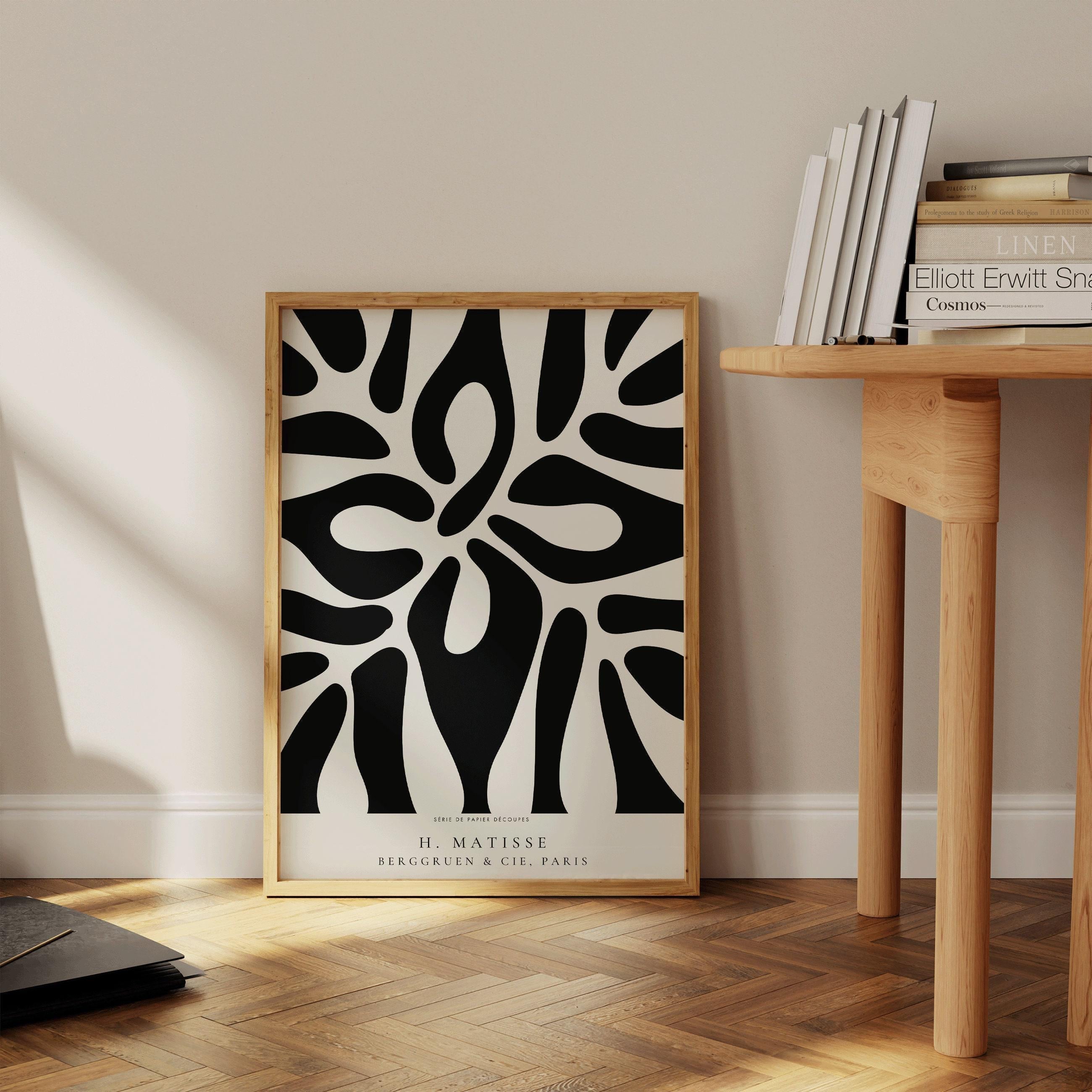 Henri Matisse - Leaf Poster Papier Decoupes | Exhibition Poster Neutral Famous Painting (available handframed or unframed) - 9ArtPrints