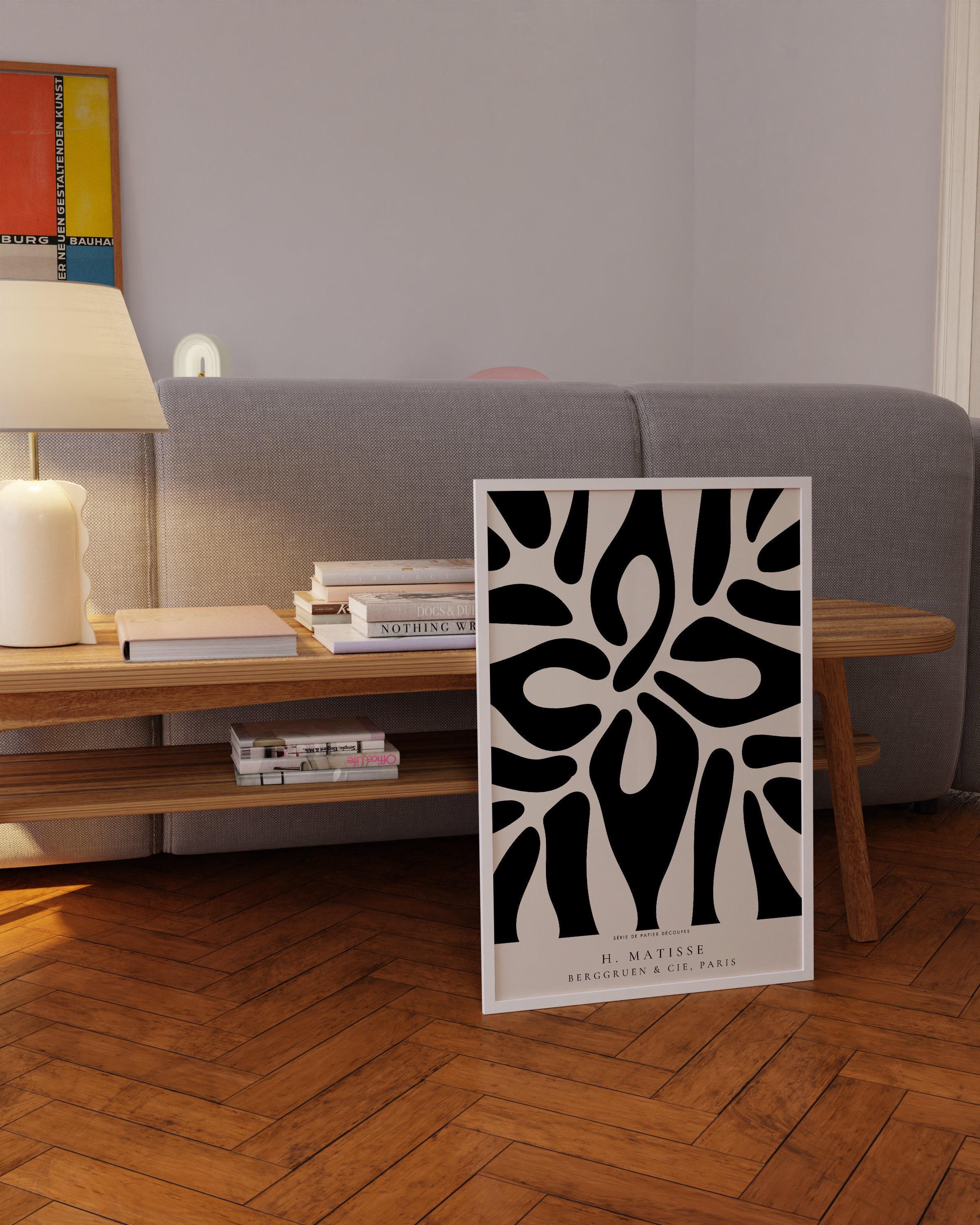 Henri Matisse - Leaf Poster Papier Decoupes | Exhibition Poster Neutral Famous Painting (available handframed or unframed) - 9ArtPrints