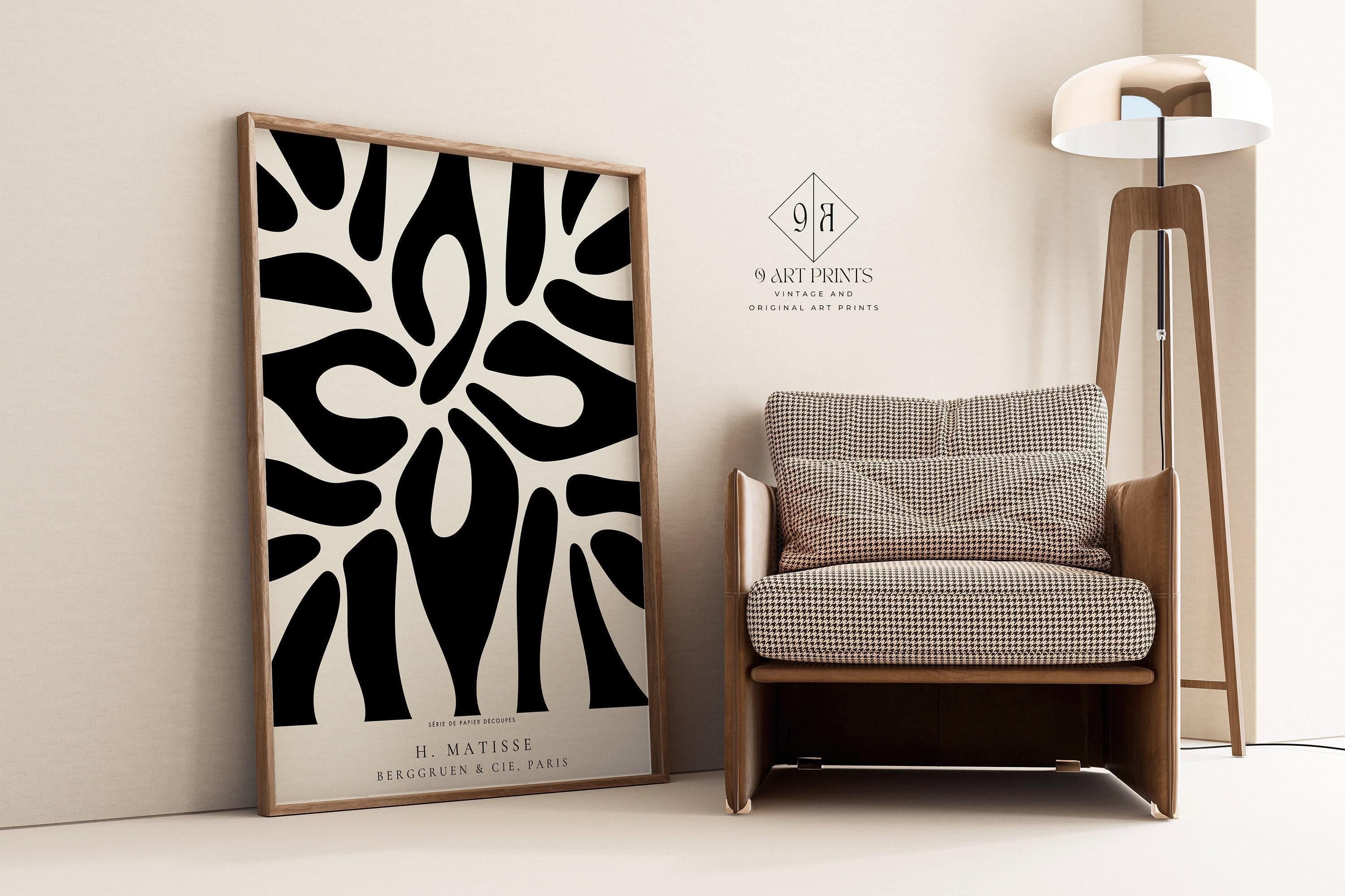 Henri Matisse - Leaf Poster Papier Decoupes | Exhibition Poster Neutral Famous Painting (available handframed or unframed) - 9ArtPrints