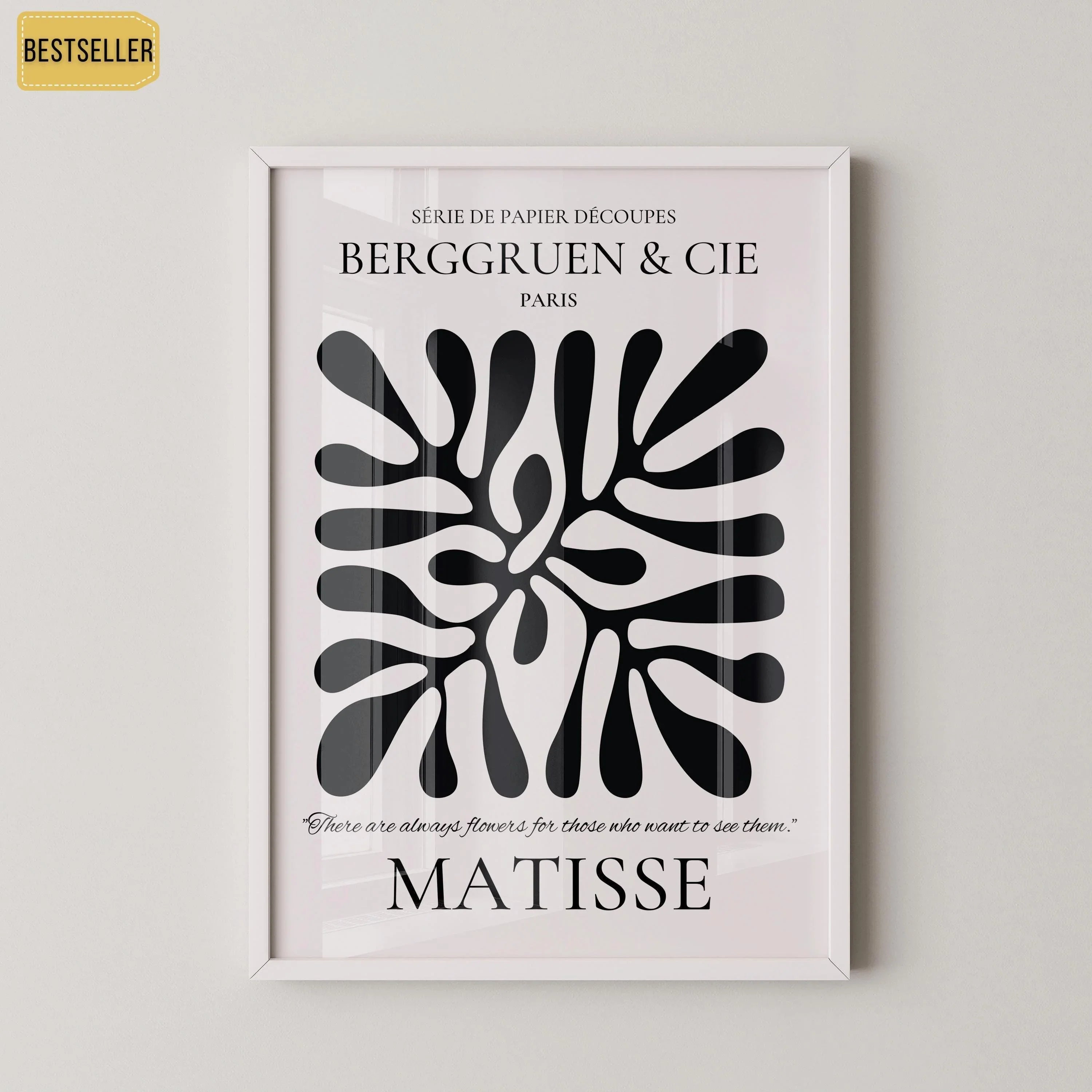 Henri Matisse - Leaf Poster Papier Decoupes | Our Most Classic Hit Design | Exhibition Poster Neutral Colour (available framed or unframed) - 9ArtPrints