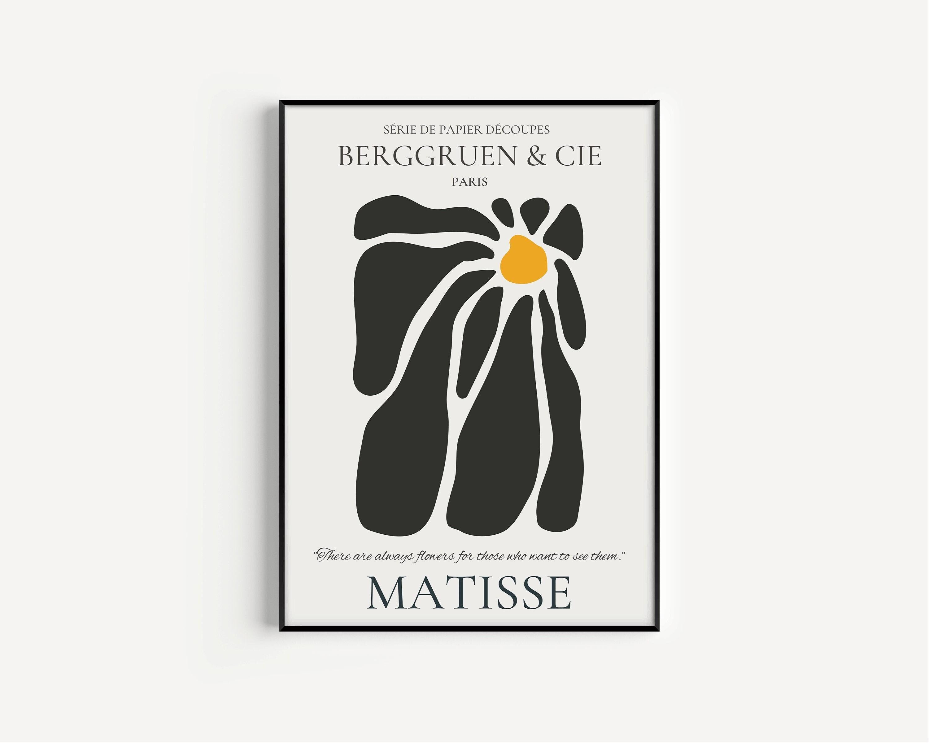 Henri Matisse - Papier Decoupes Black Flower | Famous Painting