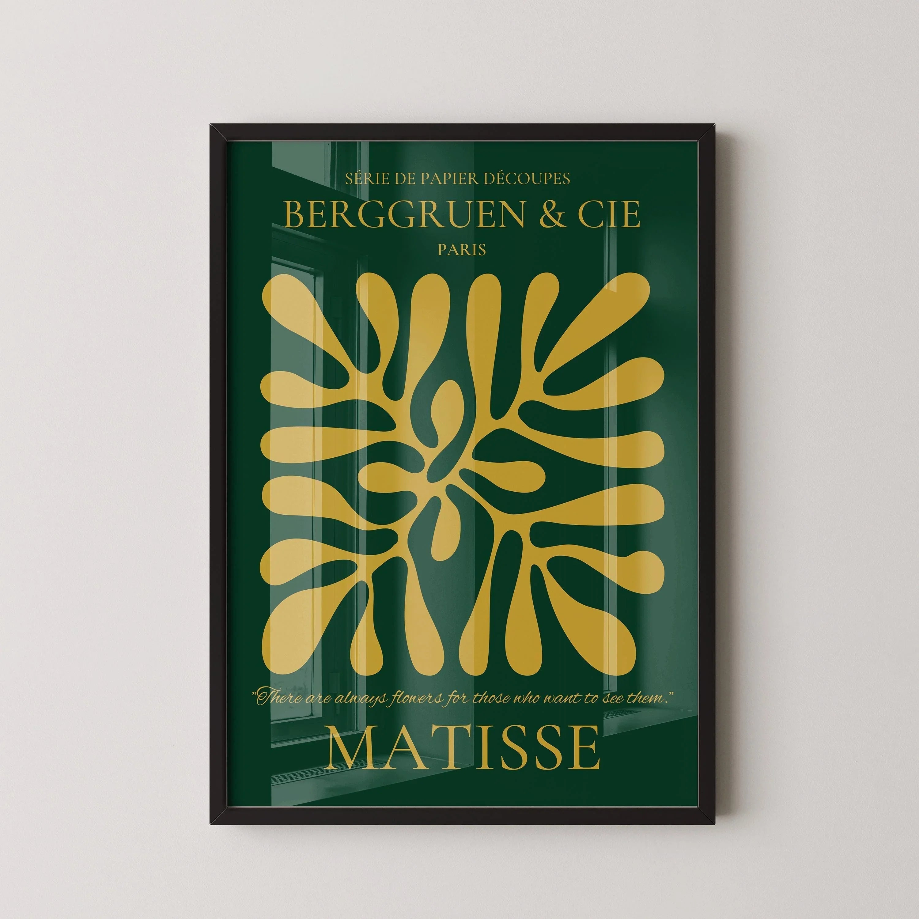 Henri Matisse 'Papier Decoupes' Exhibition Poster: Forest Green & Gold - 9ArtPrints