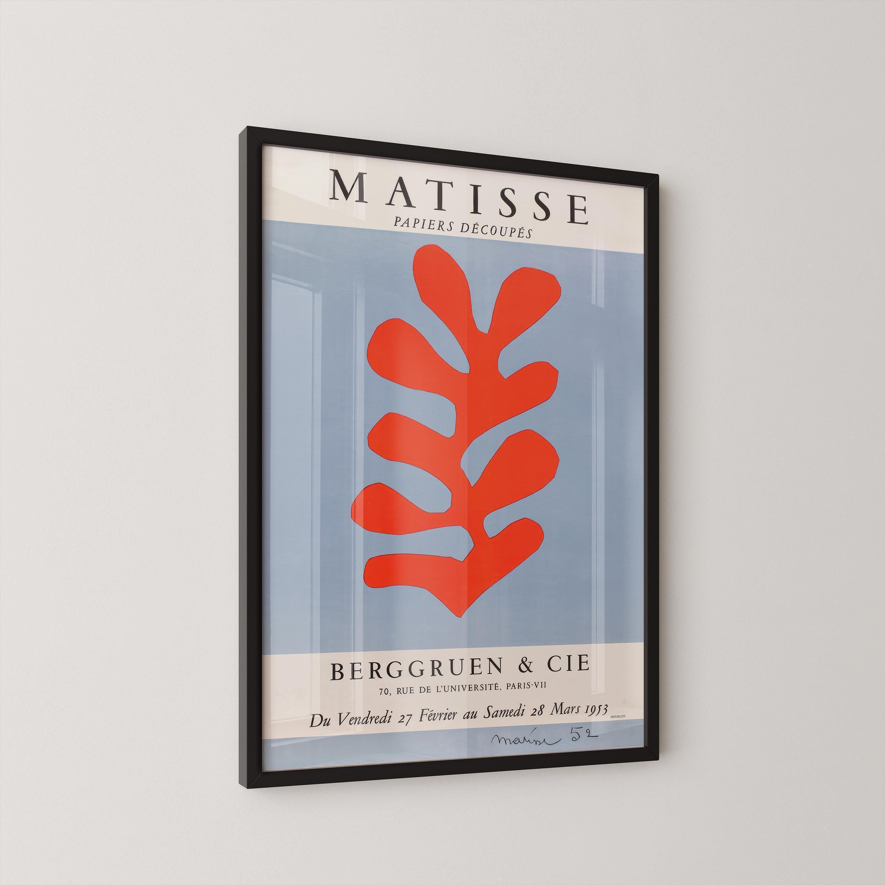 Henri Matisse - Papier Decoupes Poster | Iconic Vintage Mourlot Exhibition Poster in Stunning Giclee Print (Handframed or Unframed) - 9ArtPrints