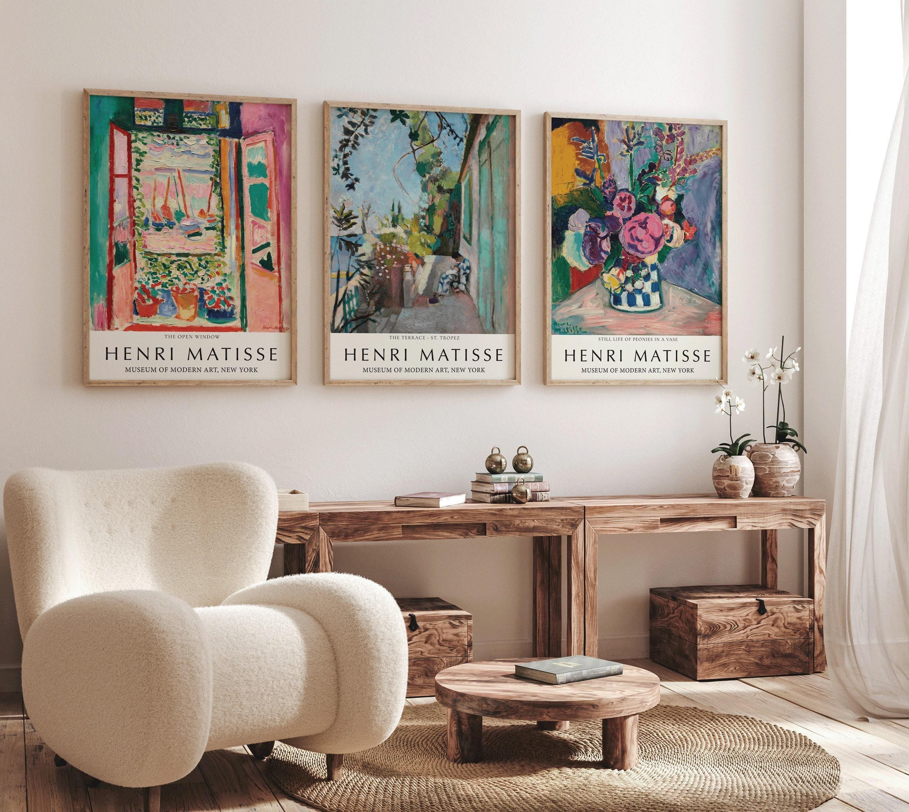 Henri Matisse STATEMENT TRIO | Open Window St. Tropez Peonies | Fauvist Vintage Art Available framed or unframed - 9ArtPrints