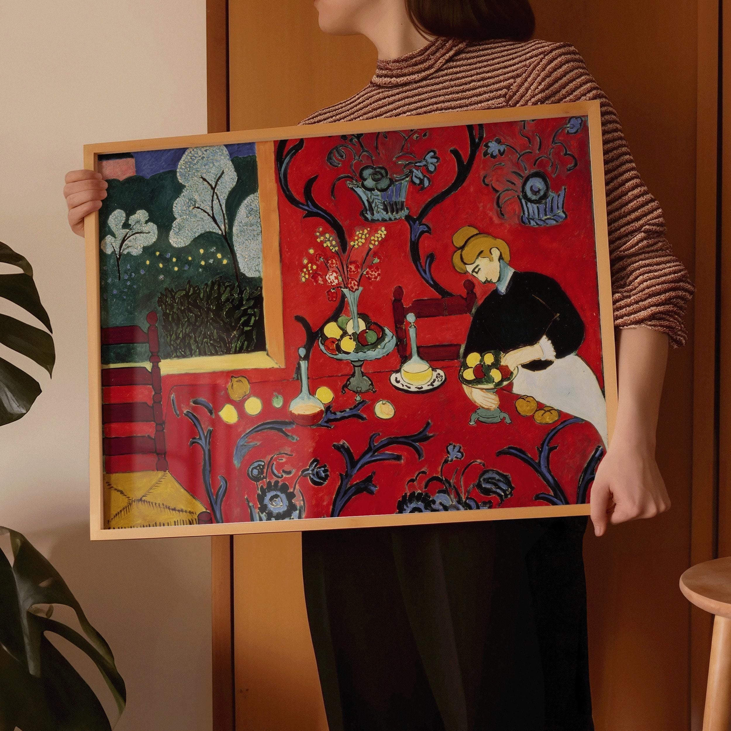 Henri Matisse - The Dessert: Harmony in Red (1907) | Our Striking, Gorgeous Bestseller in Brilliant Red (available unframed or framed) - 9ArtPrints